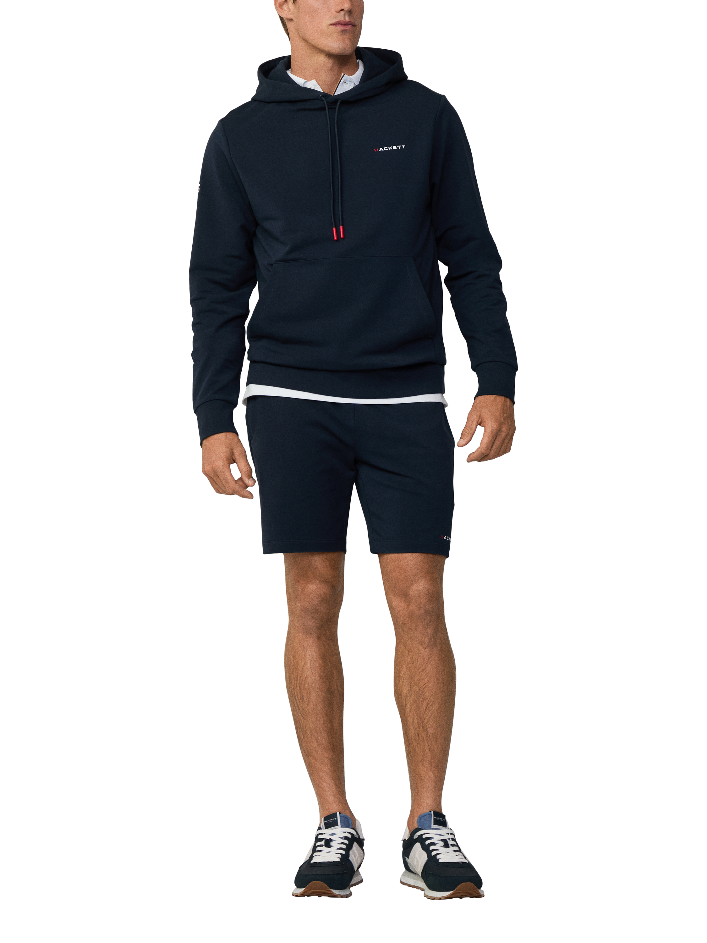 Product image 1 of 6, which shows Hackett London Sport Cotton Blend Hoodie, Navy, XS
