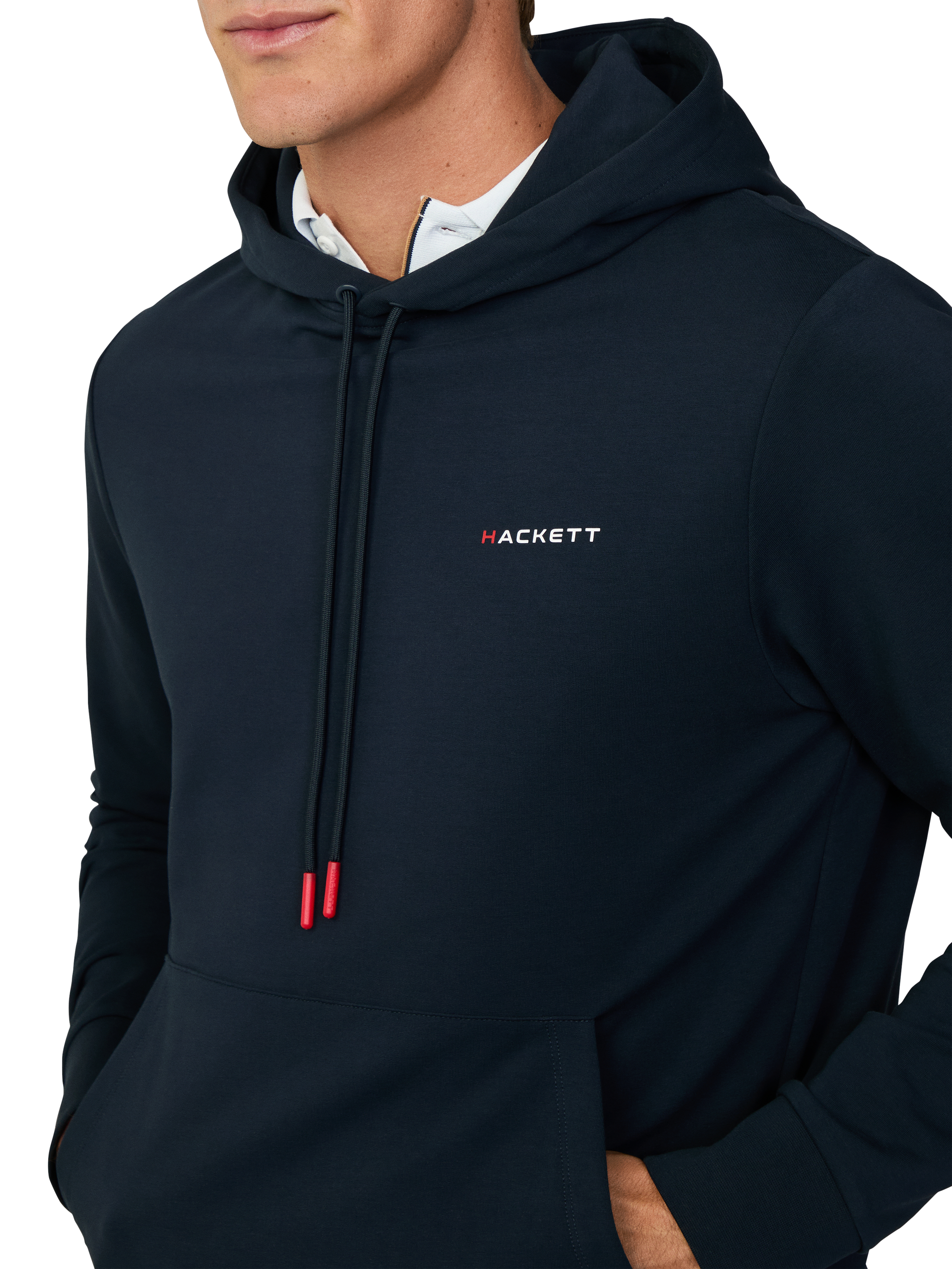 Product image 4 of 6, which shows Hackett London Sport Cotton Blend Hoodie, Navy, XS
