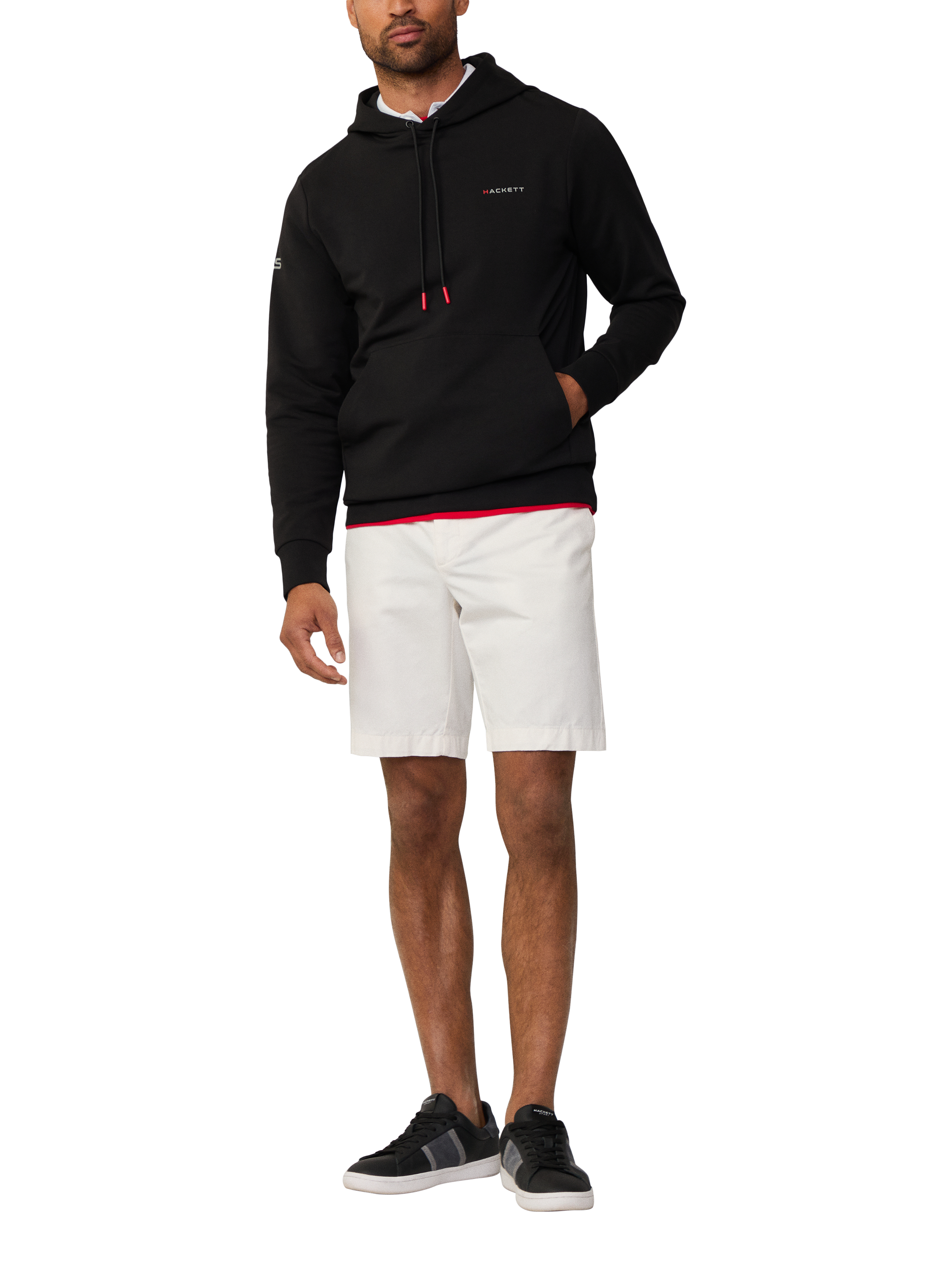 Product image 1 of 7, which shows Hackett London Sport Cotton Blend Hoodie, Black, XS