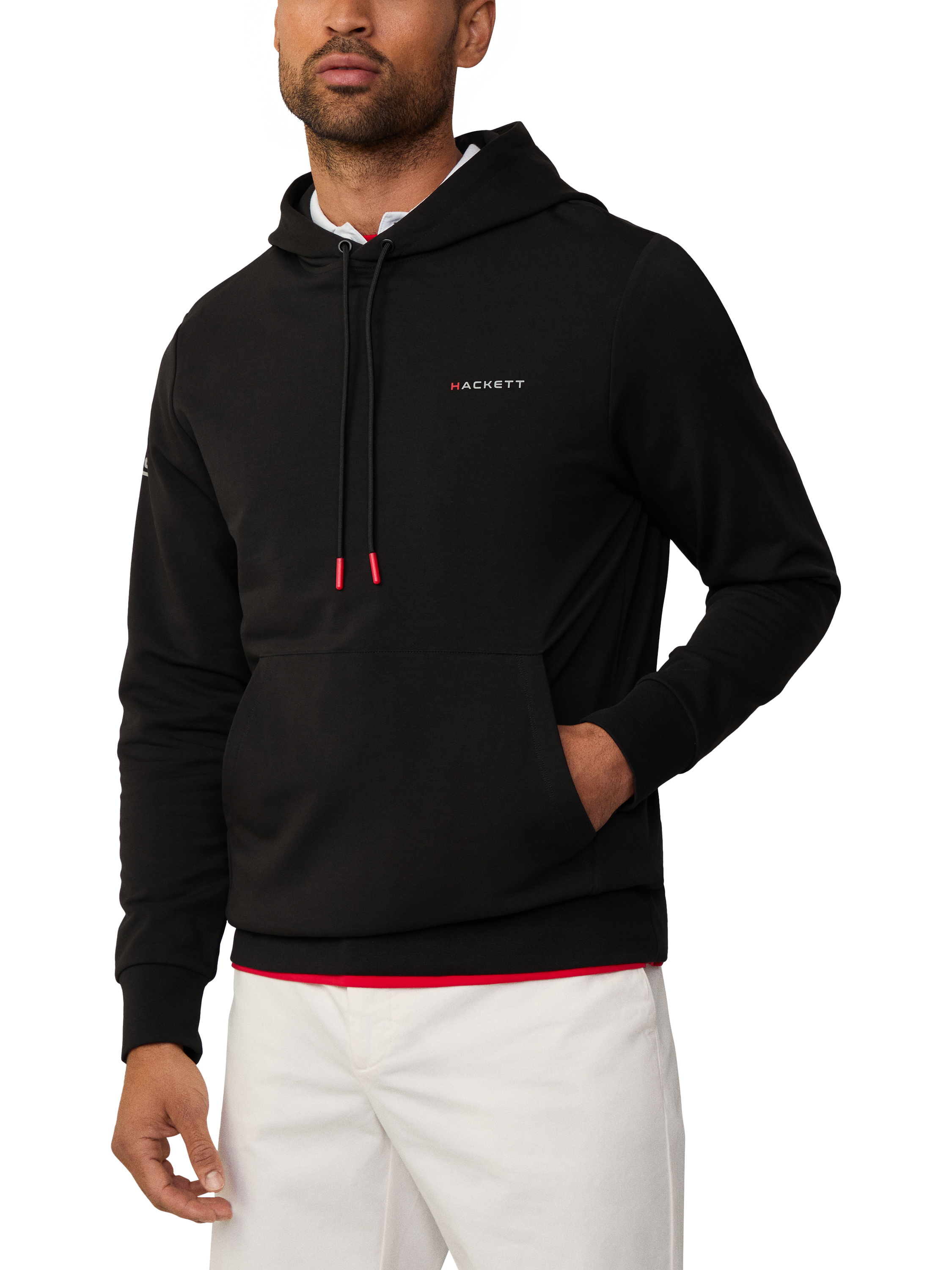 Product image 2 of 7, which shows Hackett London Sport Cotton Blend Hoodie, Black, XS