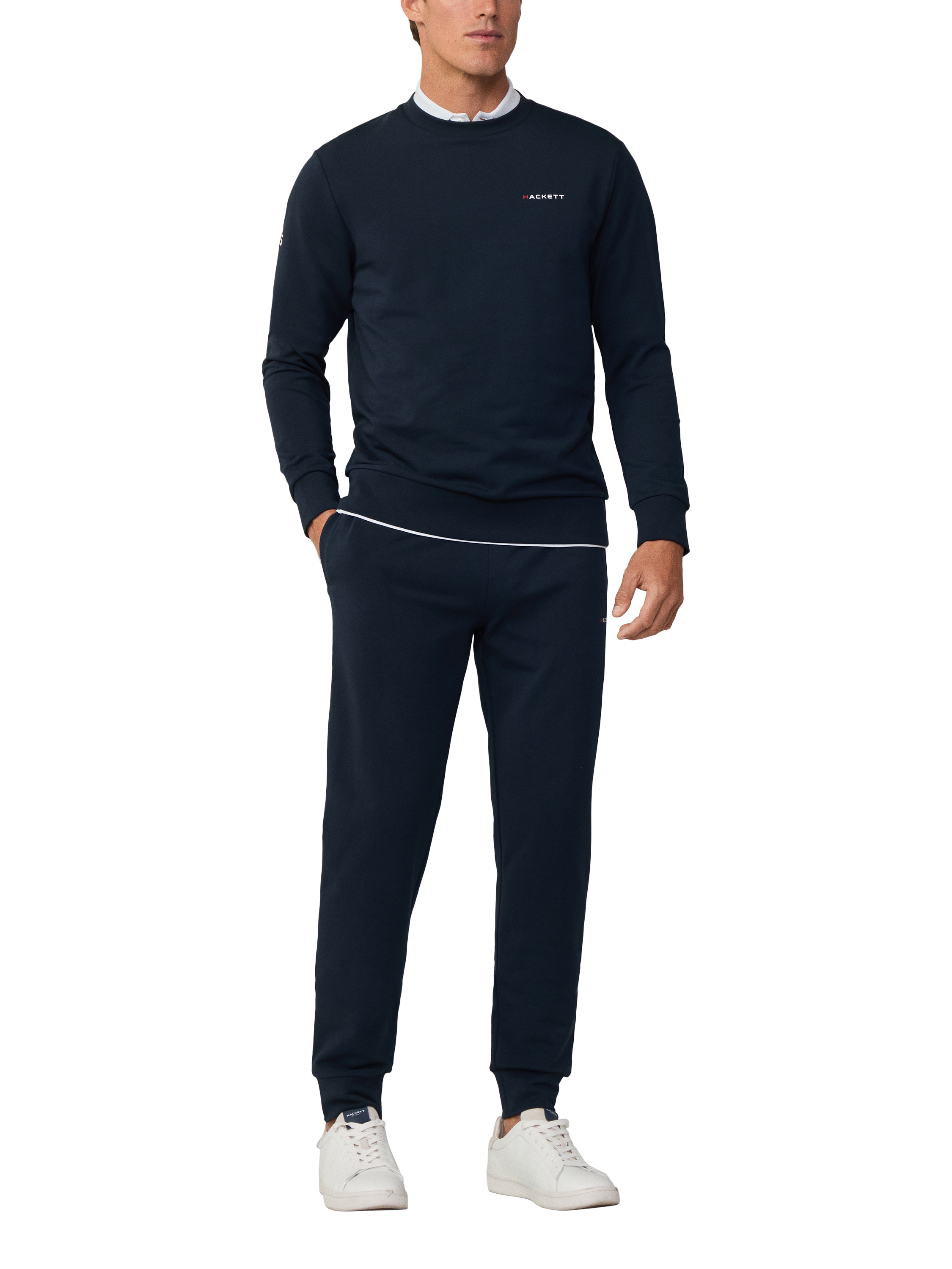 Product image 3 of 6, which shows Hackett London Cotton Blend Branded Sweatshirt, Navy, XXXL