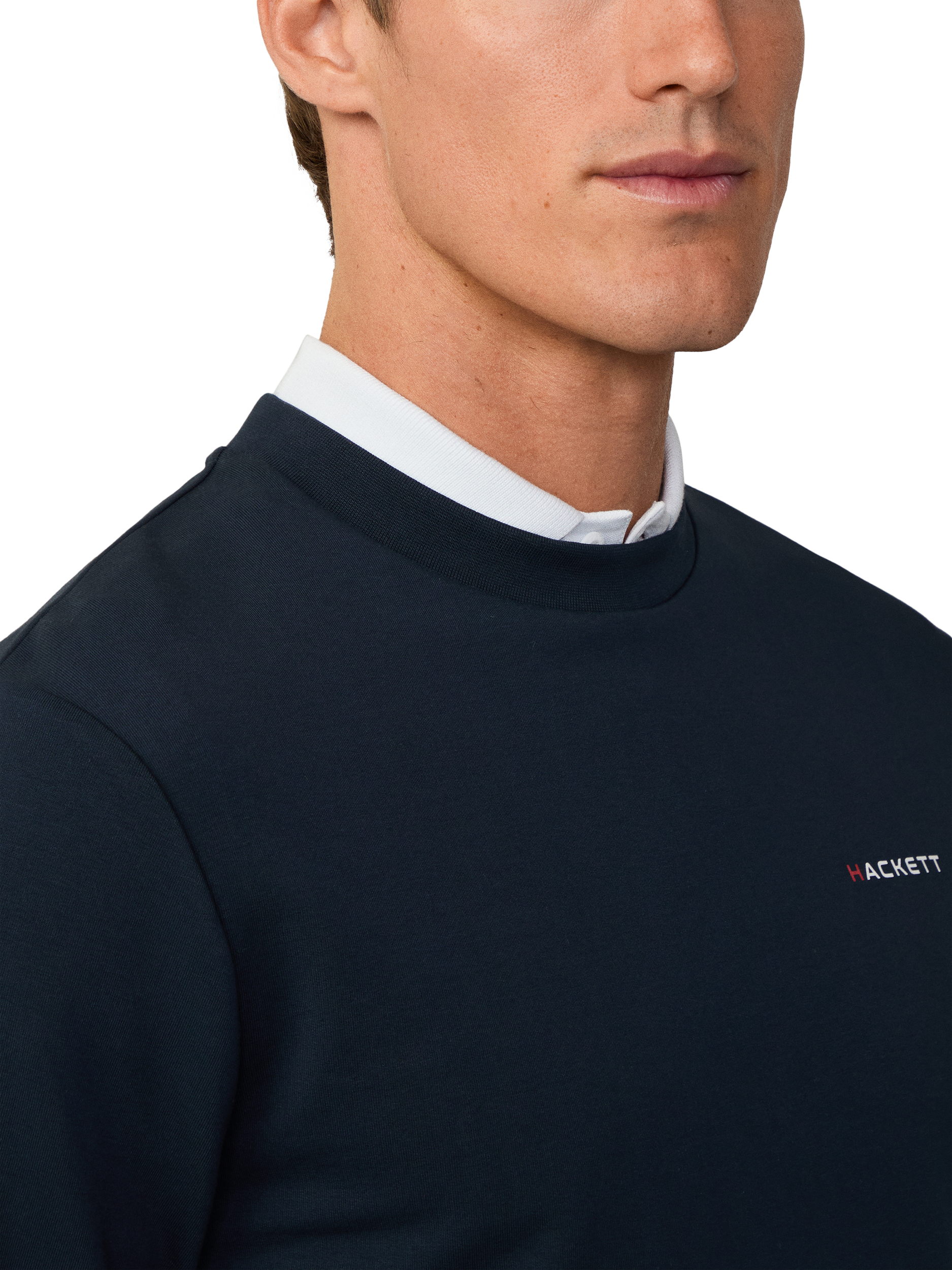 Product image 4 of 6, which shows Hackett London Cotton Blend Branded Sweatshirt, Navy, XXXL