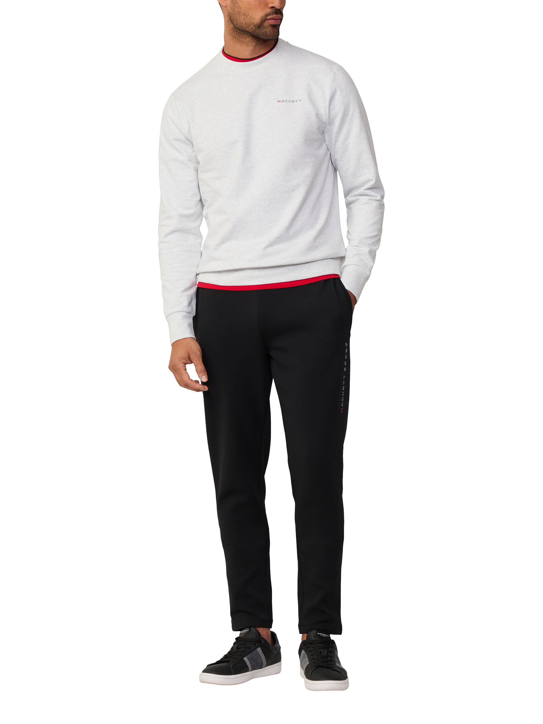Product image 1 of 6, which shows Hackett London Cotton Blend Sweatshirt, Light Grey, XXXL