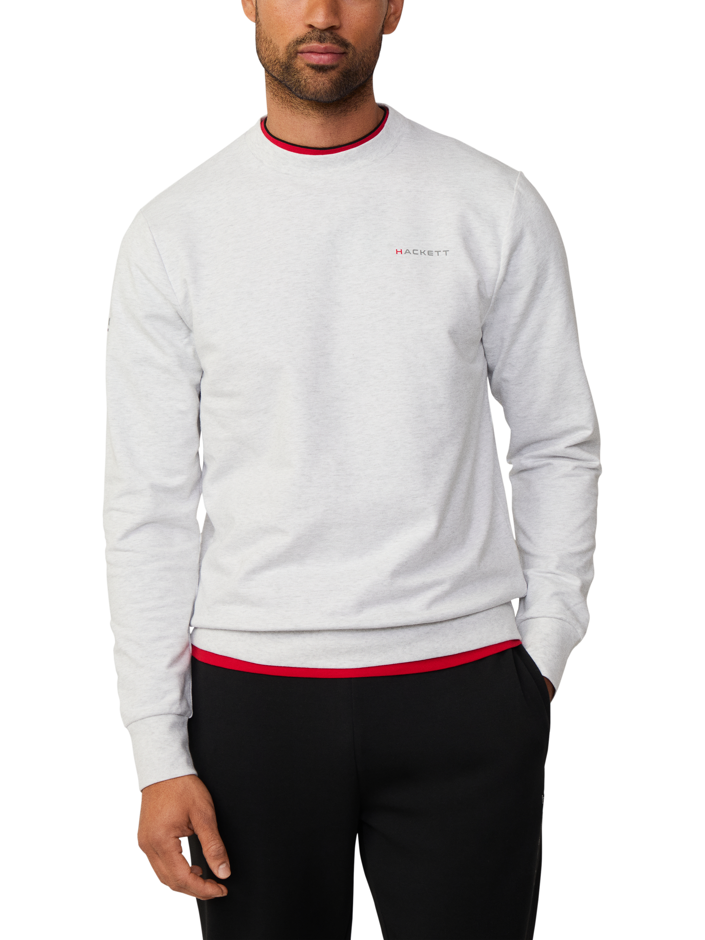 Product image 2 of 6, which shows Hackett London Cotton Blend Sweatshirt, Light Grey, XXXL