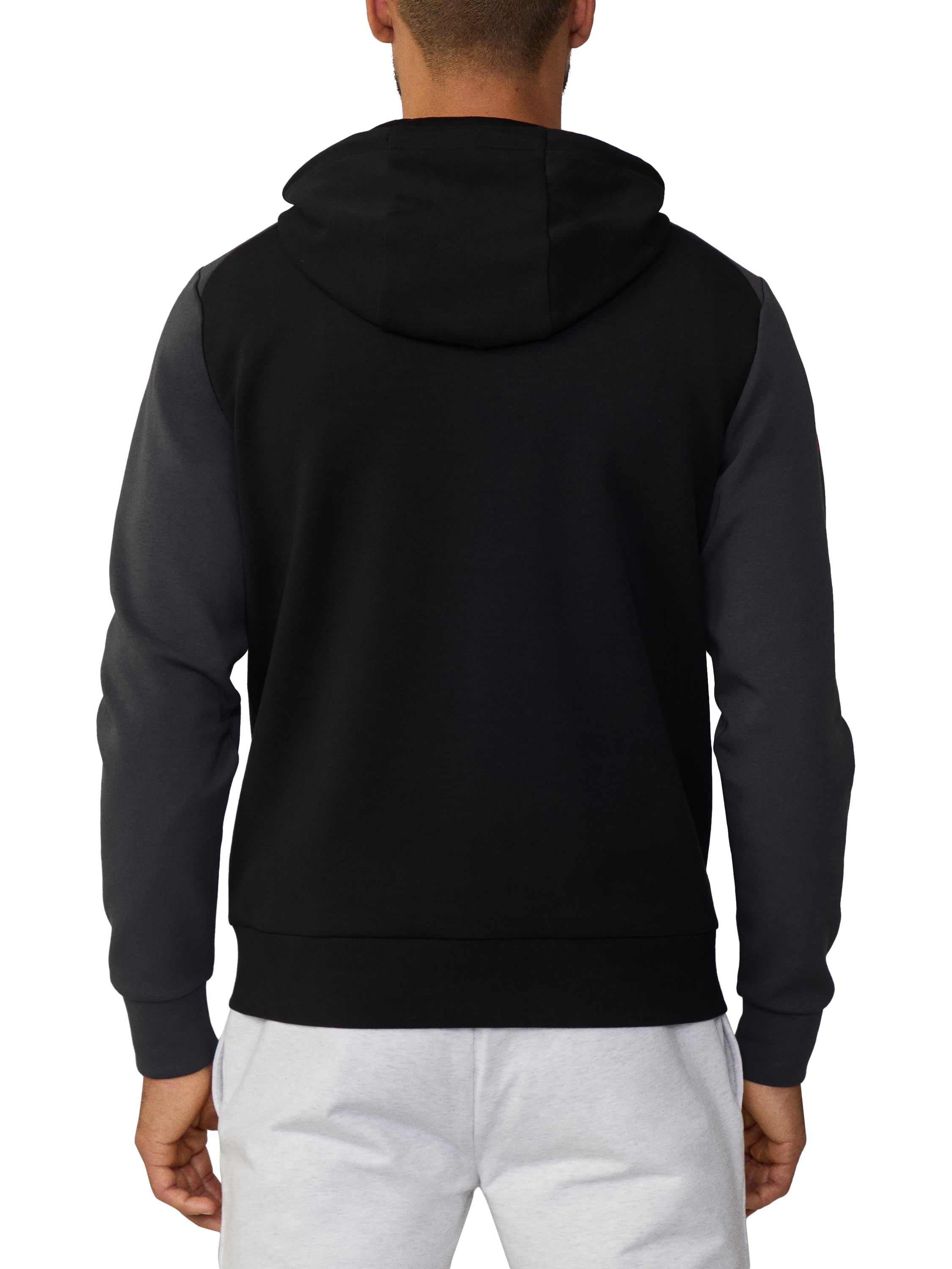 Product image 3 of 6, which shows Hackett London Cotton Blend Multi Panel Hoodie, Black, XXXL