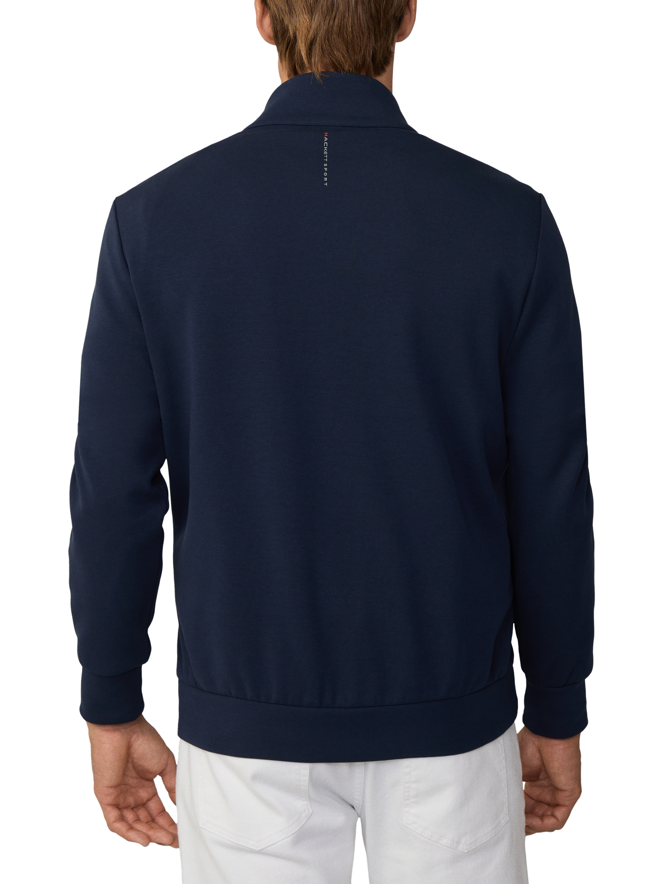 Product image 2 of 7, which shows Hackett London Sport Zip Front Cotton Blend Jacket, Navy, XXL