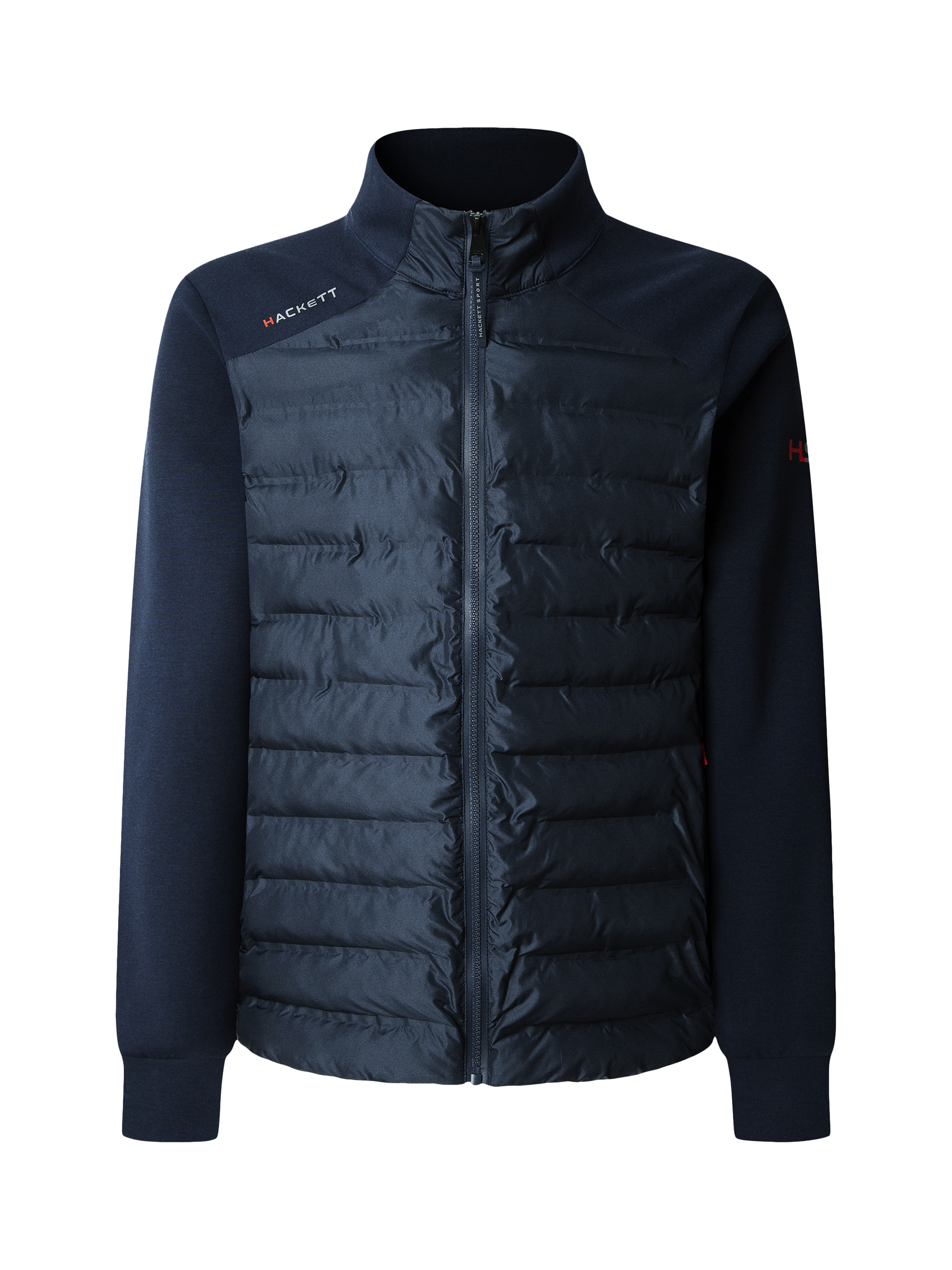 Product image 6 of 7, which shows Hackett London Sport Zip Front Cotton Blend Jacket, Navy, XXL
