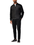 Hackett London Hybrid Quilted Full Zip Track Top, Black, Black
