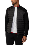 Hackett London Hybrid Quilted Full Zip Track Top, Black, Black