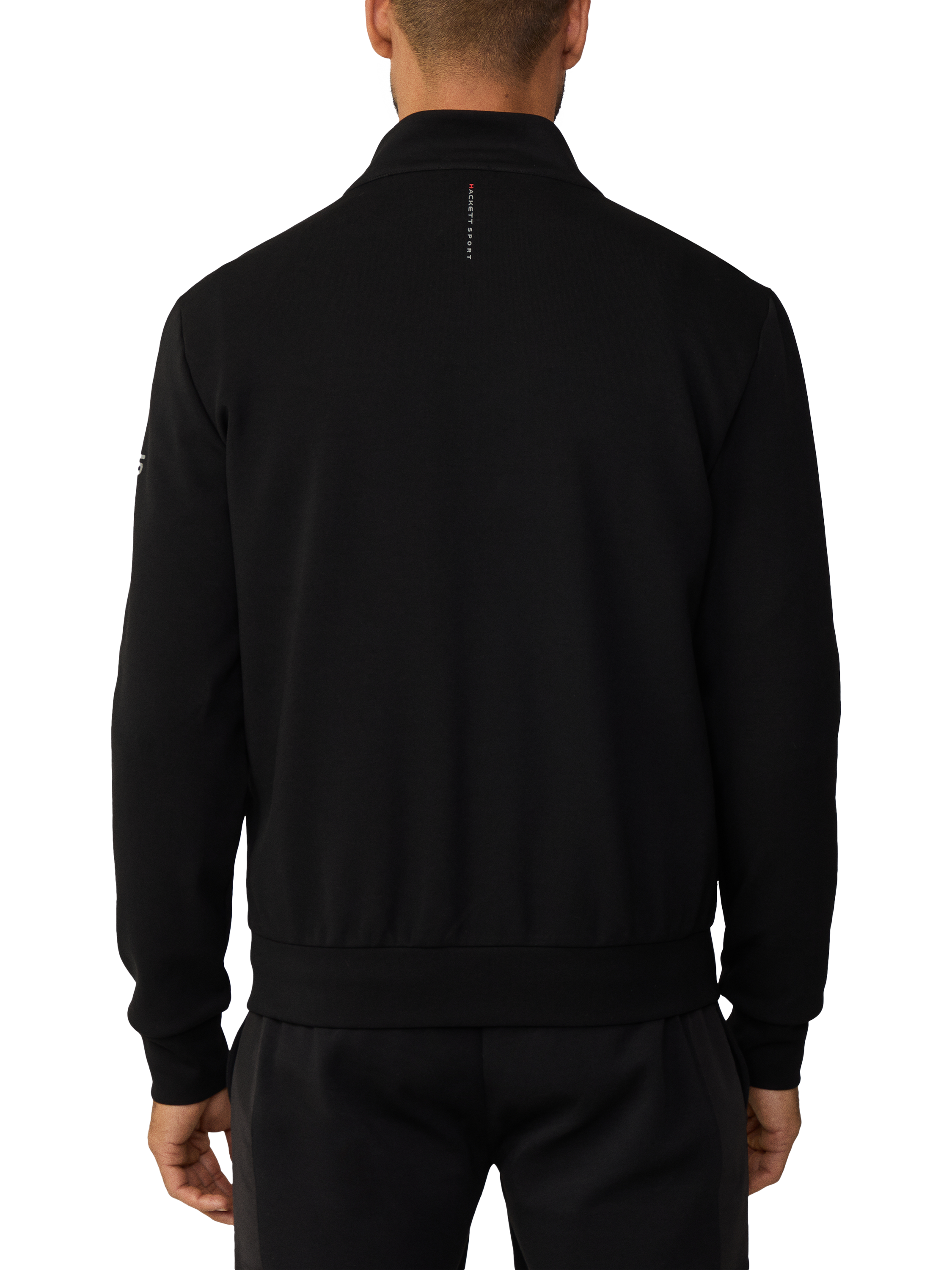 Product image 3 of 11, which shows Hackett London Hybrid Quilted Full Zip Track Top, Black, XXL