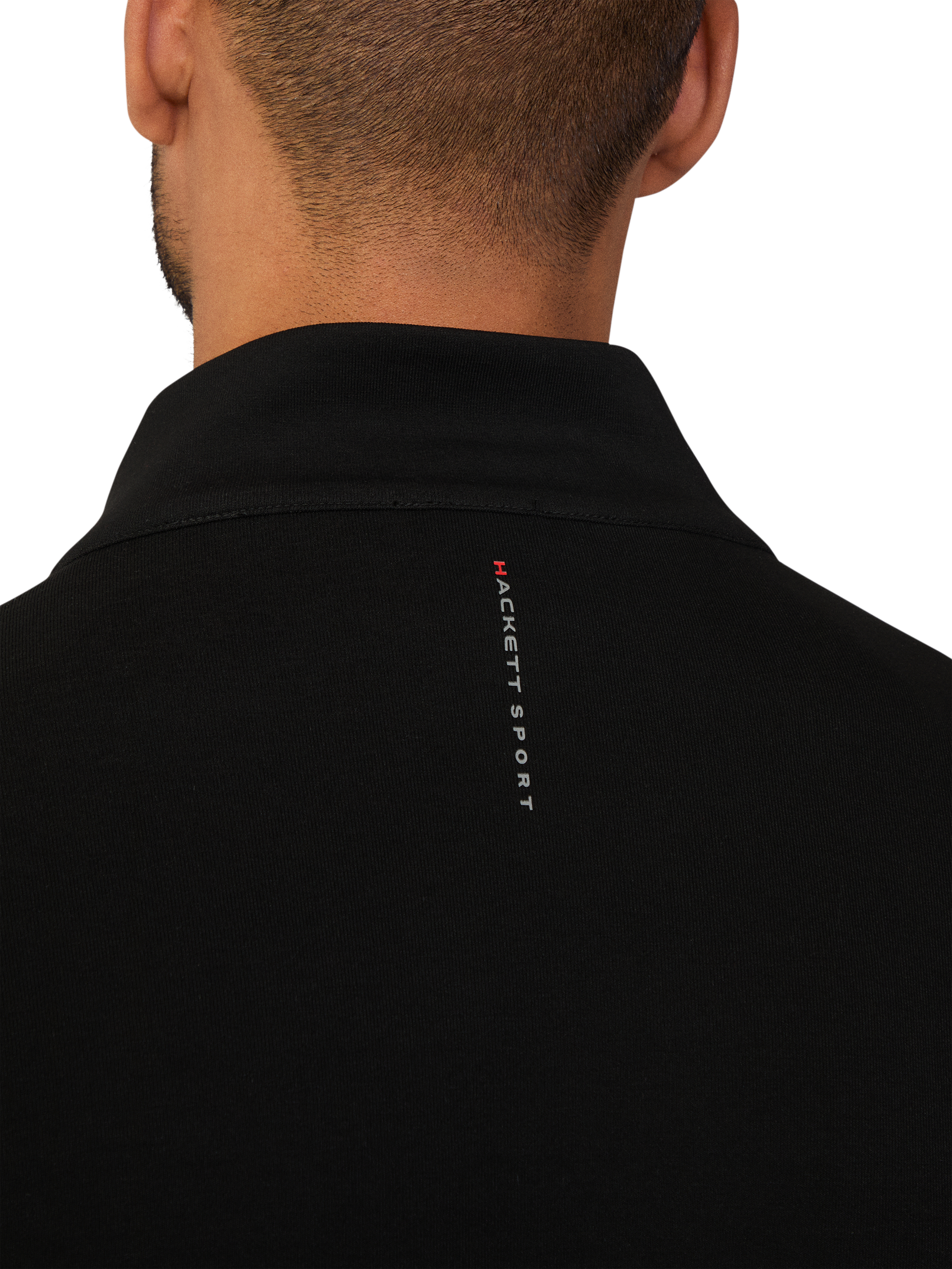 Product image 5 of 11, which shows Hackett London Hybrid Quilted Full Zip Track Top, Black, XXL