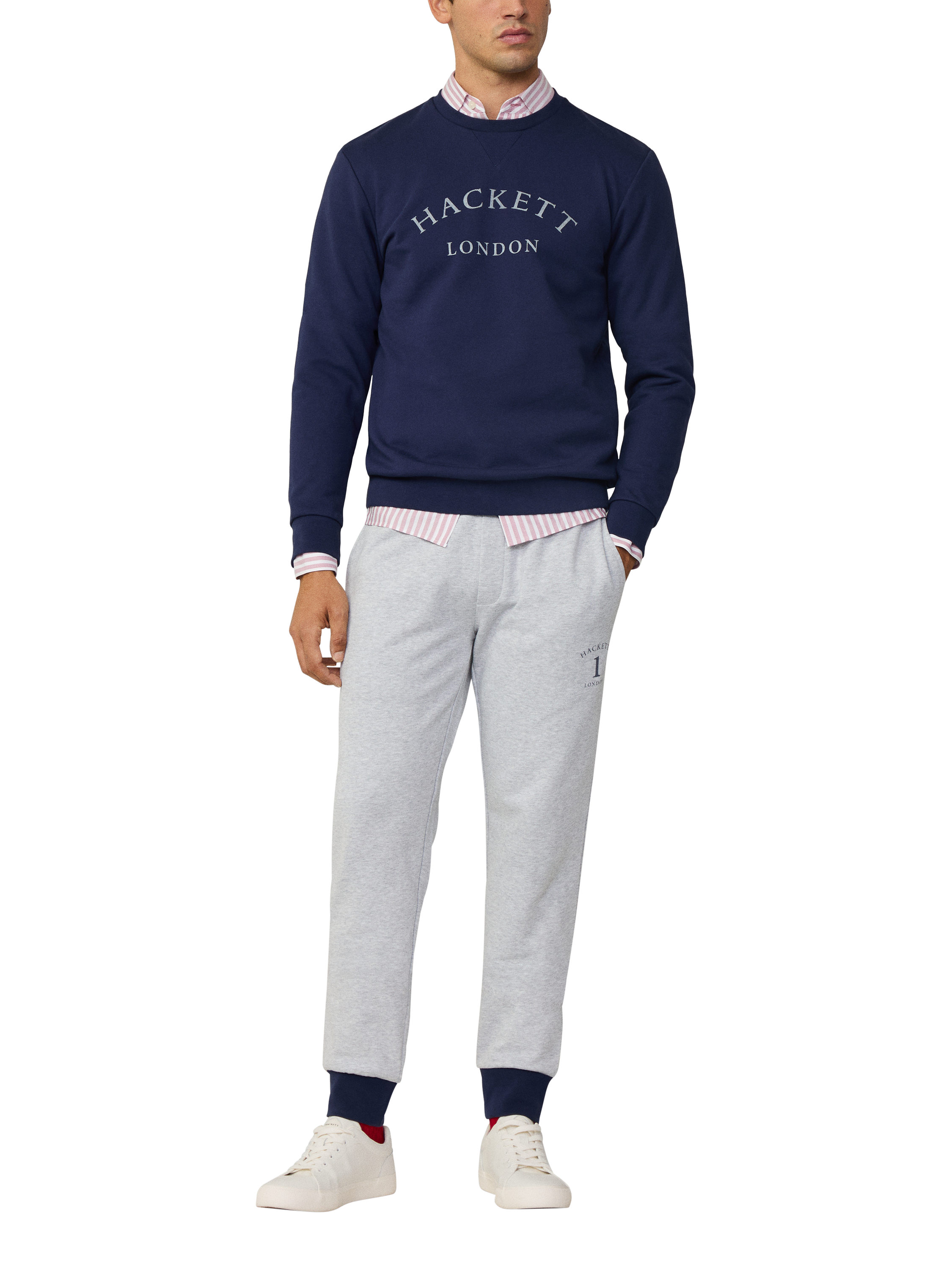 Product image 1 of 6, which shows Hackett London Heritage Branded Cotton Sweatshirt, Ink Blue, XXL