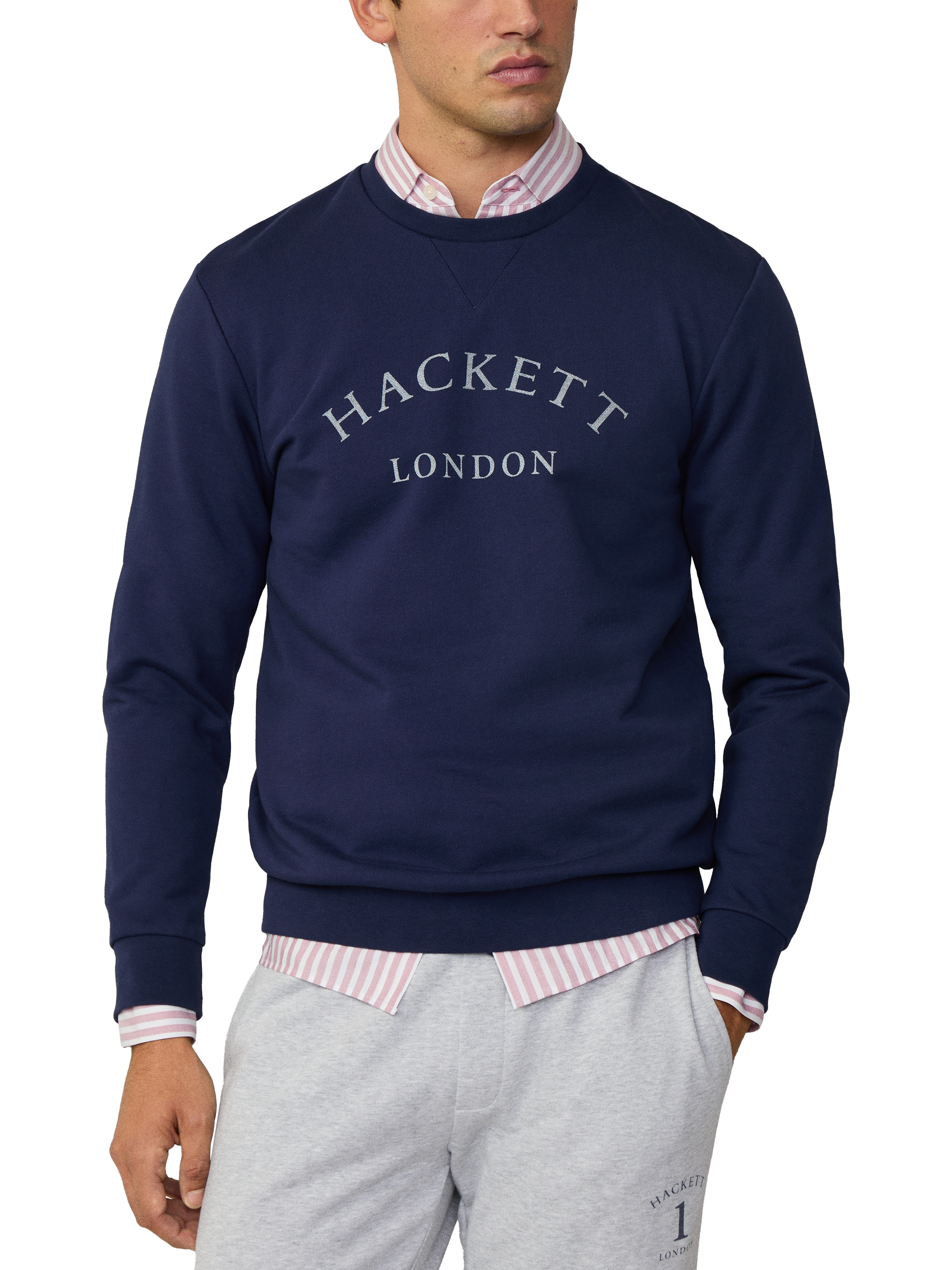 Product image 2 of 6, which shows Hackett London Heritage Branded Cotton Sweatshirt, Ink Blue, XXL