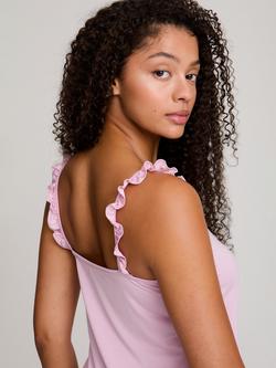 Pretty You London Bamboo Rich Frill Cami Shorty Pyjama Set, Blush - view 2, Blush