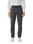 Hackett London Cotton Stripe Drawstring Waist Trousers, Granite Grey, Granite Grey