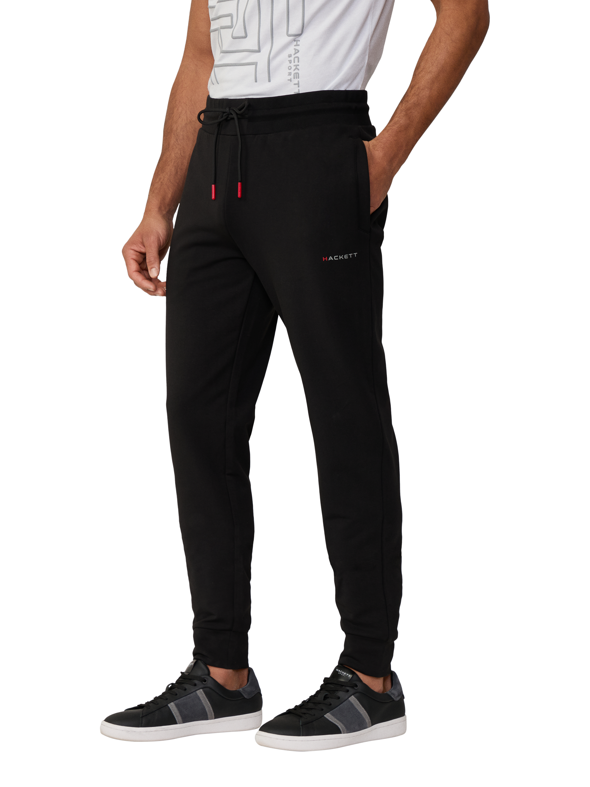 Product image 2 of 7, which shows Hackett London Classic Fit Branded Joggers, Black, XXL