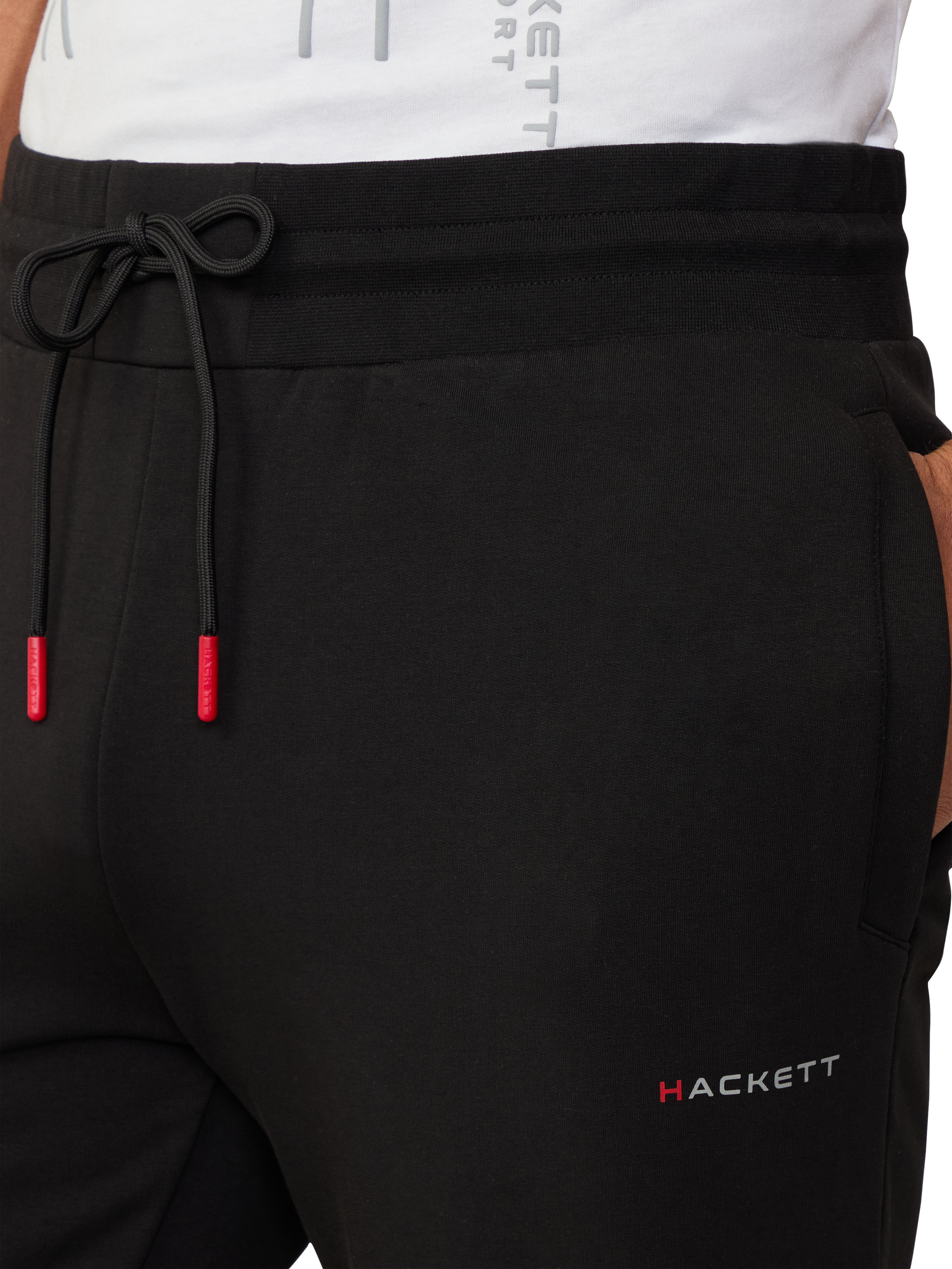 Product image 4 of 7, which shows Hackett London Classic Fit Branded Joggers, Black, XXL