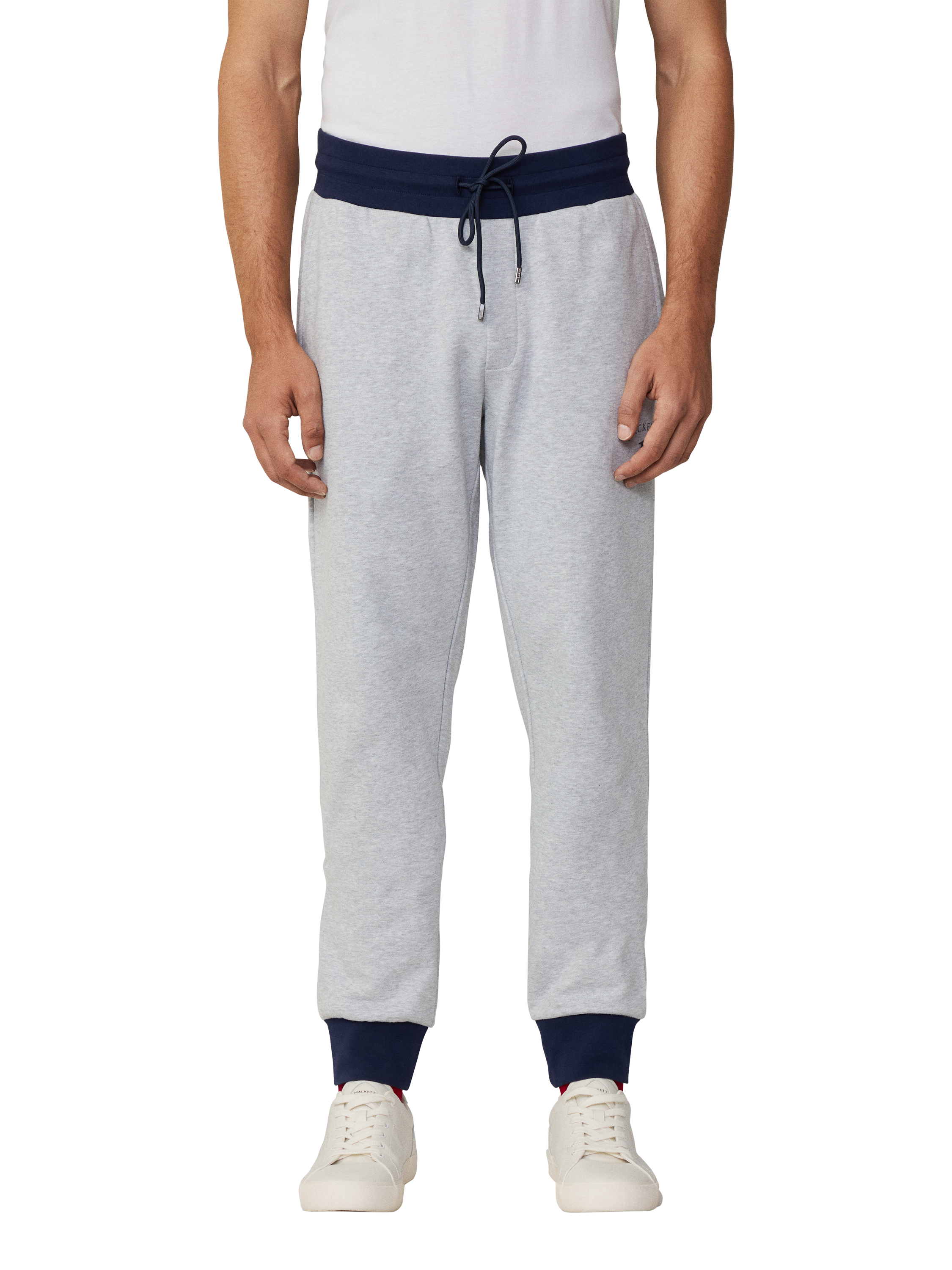 Product image 2 of 6, which shows Hackett London Heritage Jogging Bottoms, Light Grey Marl, XXL