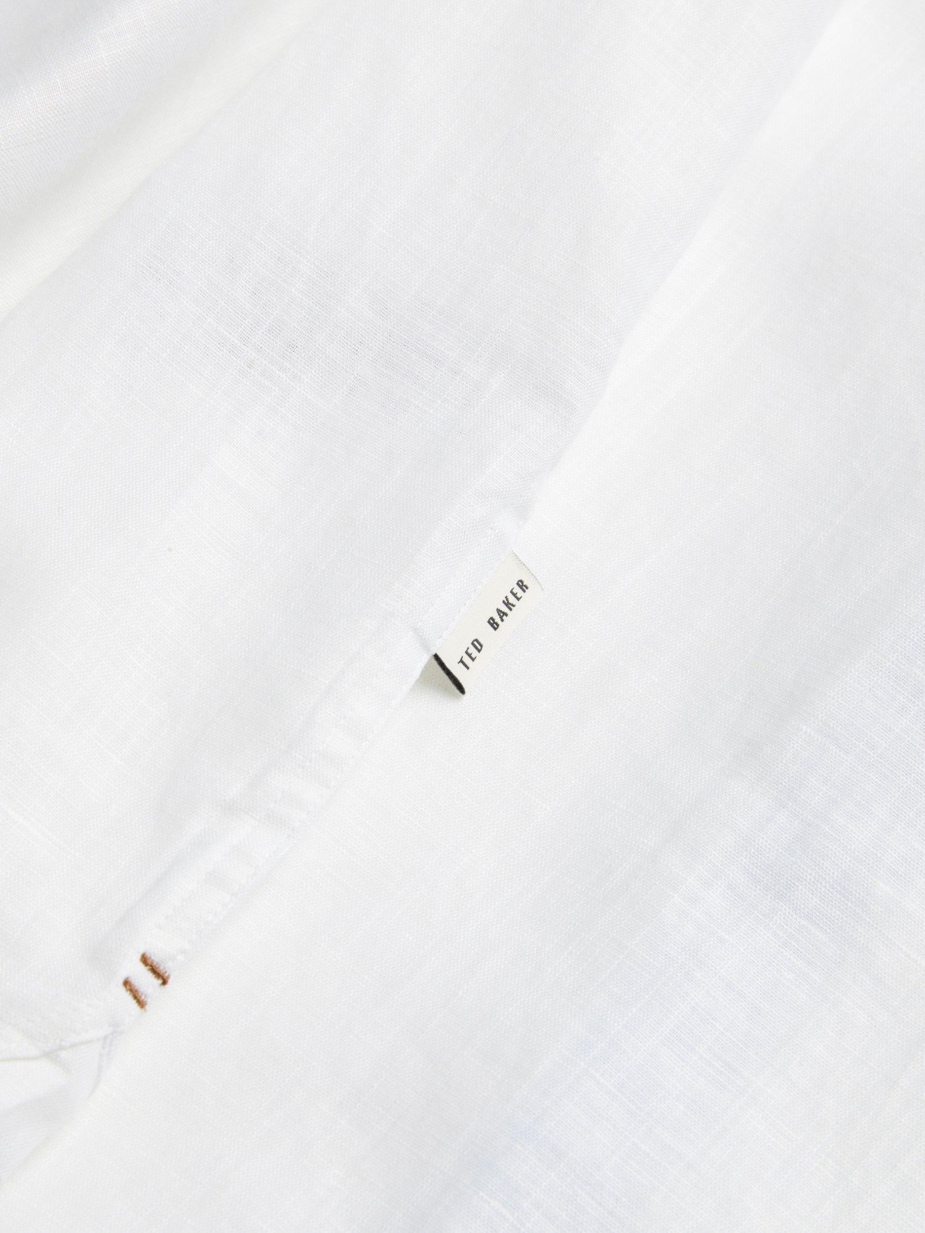 Product image 4 of 6, which shows Ted Baker Palomas Linen Blend Regular Fit Shirt, White, XL
