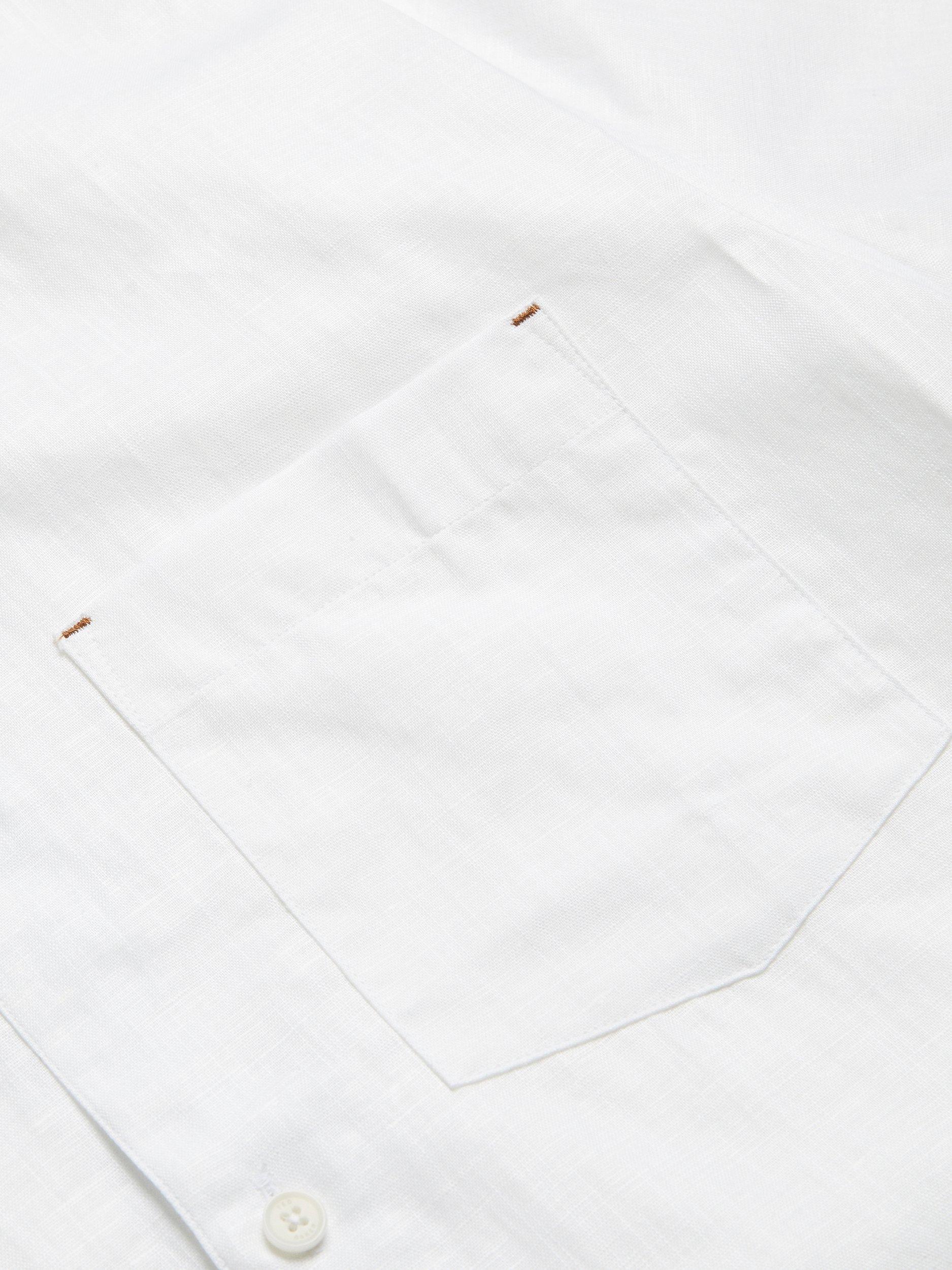 Product image 5 of 6, which shows Ted Baker Palomas Linen Blend Regular Fit Shirt, White, XL