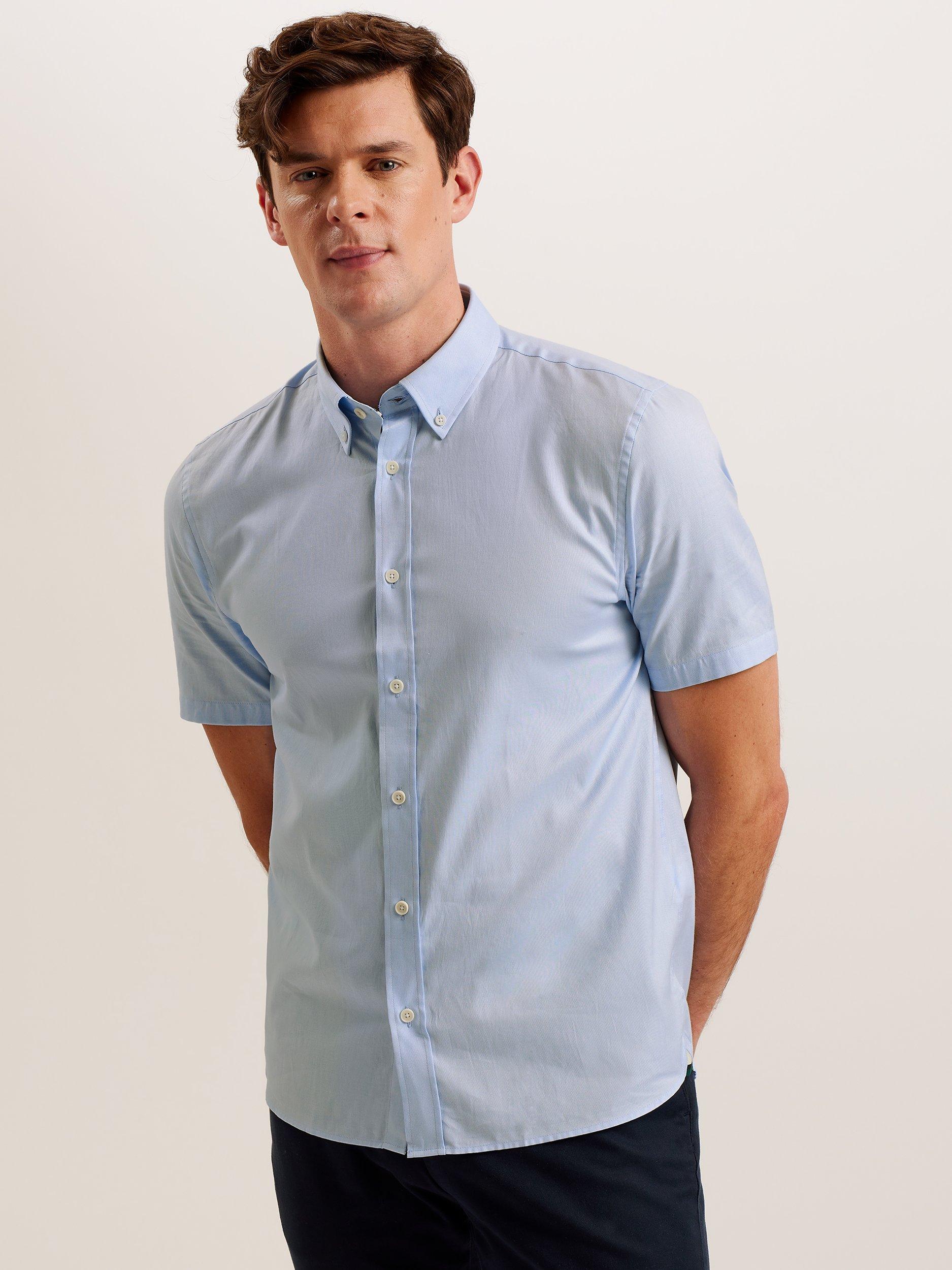 Product image 1 of 6, which shows Ted Baker Aldgate Cotton Regular Fit Oxford Shirt, Lt Blue, M