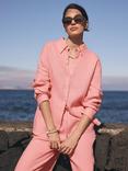 Mint Velvet Pure Linen Long Sleeve Shirt, Pink