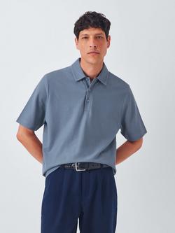 John Lewis Short Sleeve Supima Cotton Pique Polo Shirt, Flint Stone