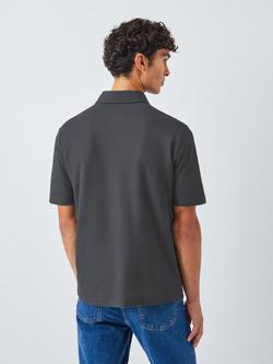 John Lewis Short Sleeve Supima Cotton Pique Polo Shirt - view 2, Asphalt