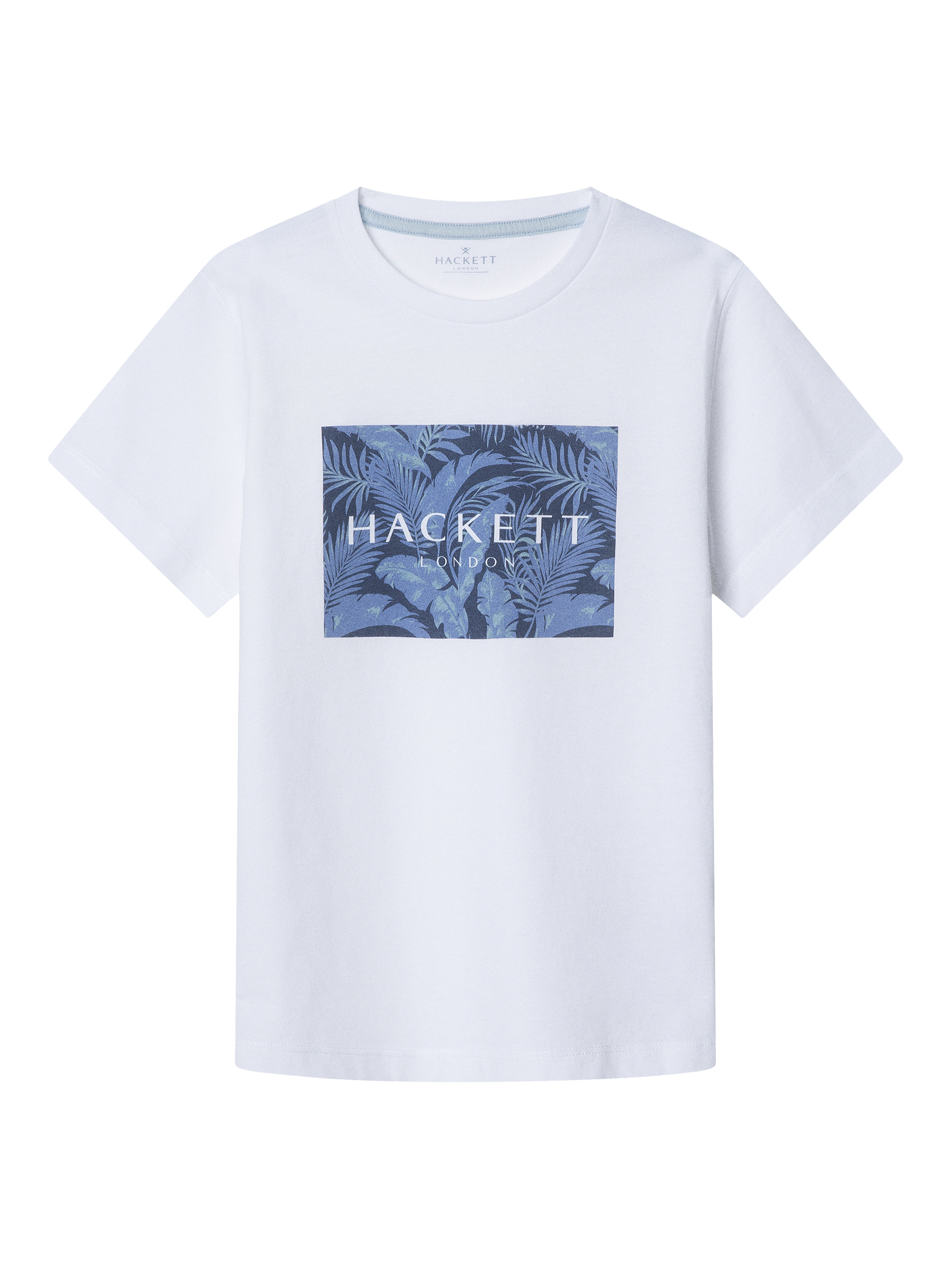 Product image 1 of 4, which shows Hackett London Kids' Cotton Logo Graphic Slim Fit T-Shirt, Optic White, 2 years