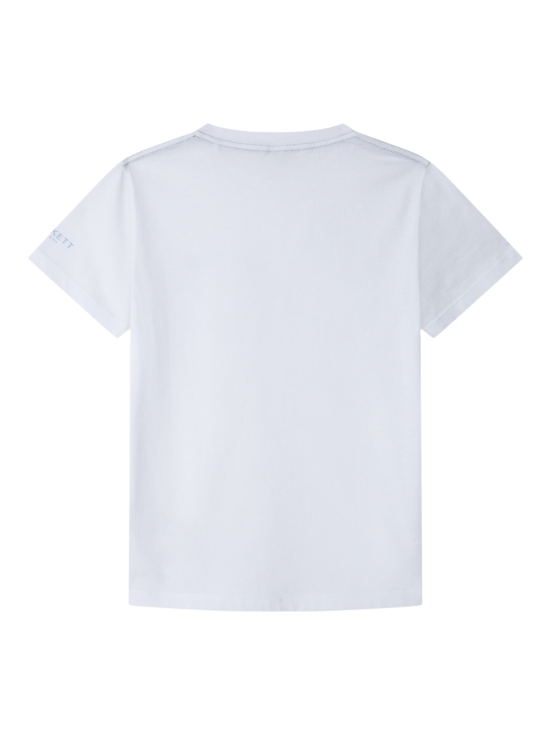 Product image 2 of 4, which shows Hackett London Kids' Cotton Script Logo Slim Fit T-Shirt, Optic White, 2 years