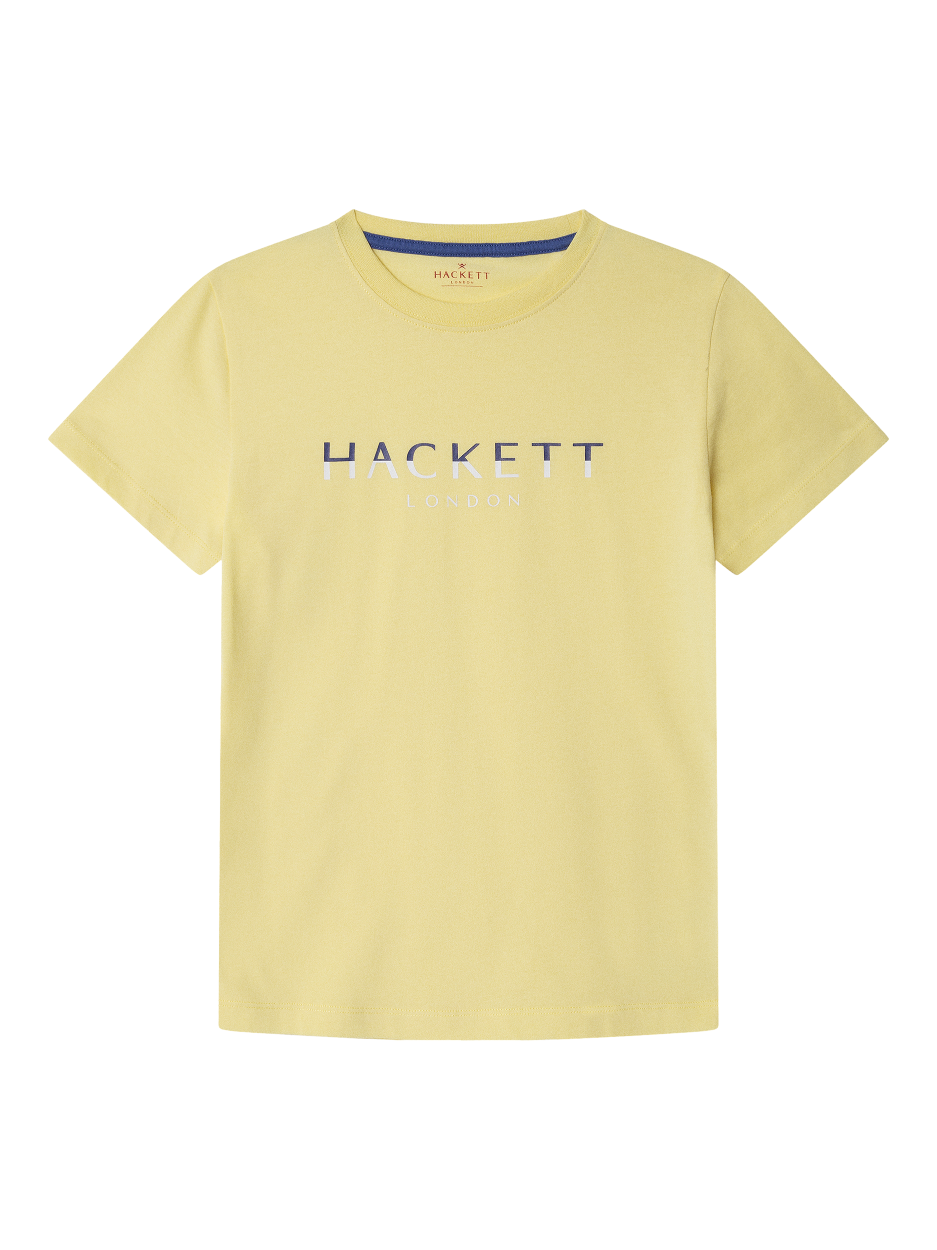 Product image 1 of 4, which shows Hackett London Kids' Cotton Logo Graphic T-Shirt, Soft Yellow, 2 years