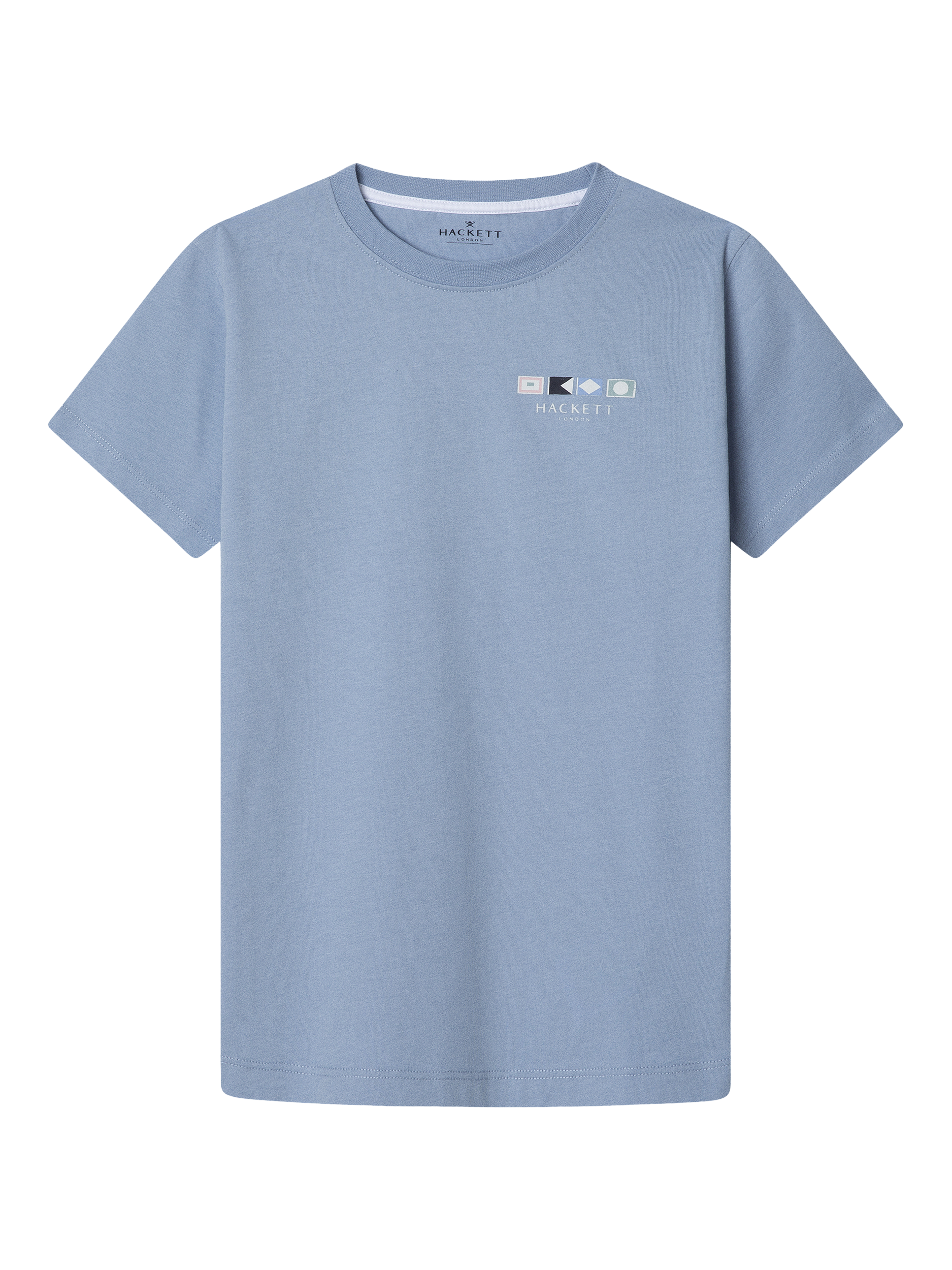 Product image 1 of 4, which shows Hackett London Kids' Cotton Flag Logo T-Shirt , Spa Blue, 15 years