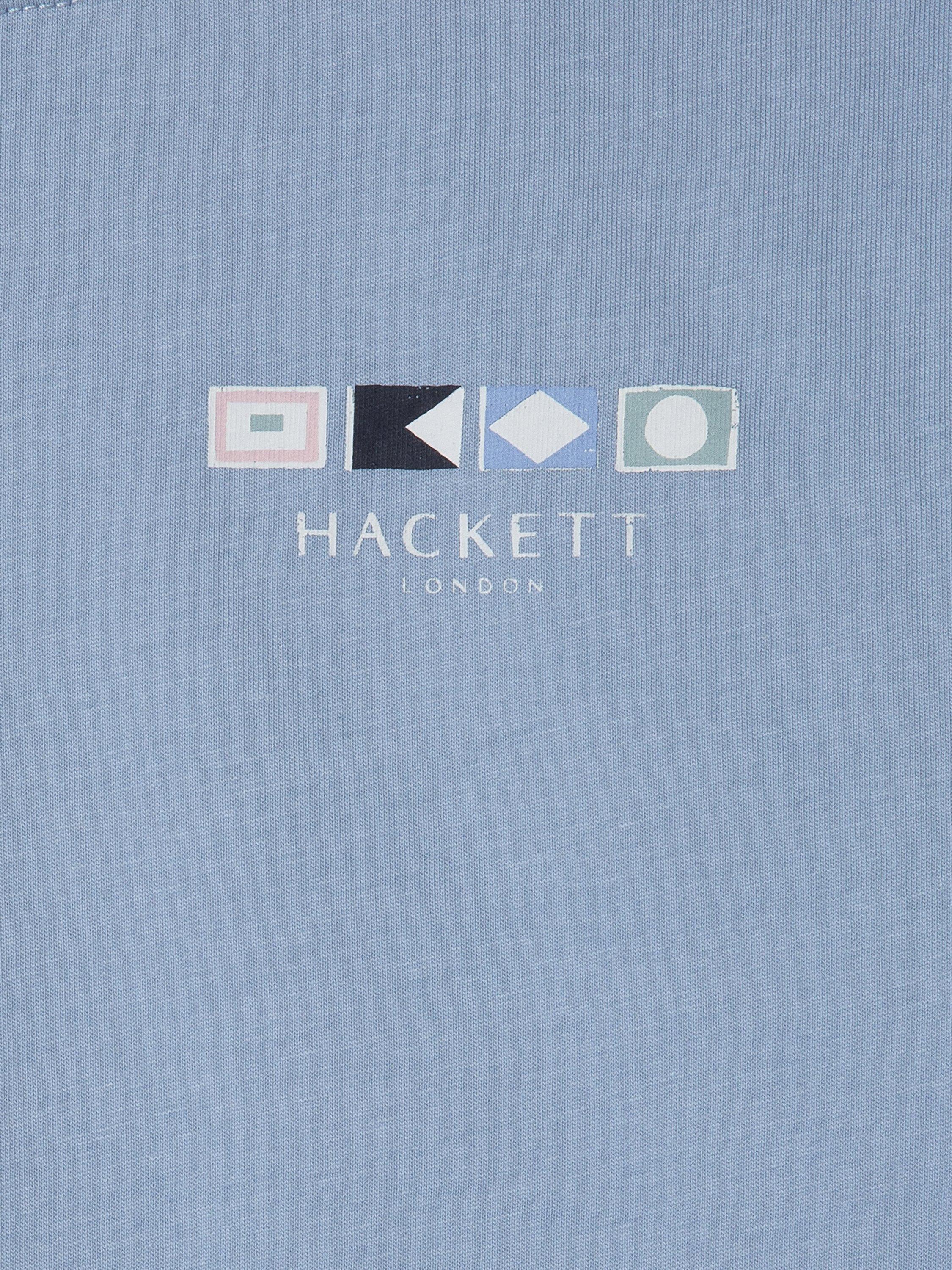 Product image 4 of 4, which shows Hackett London Kids' Cotton Flag Logo T-Shirt , Spa Blue, 15 years