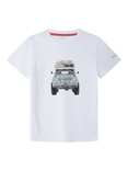 Hackett London Kids' Cotton Floral Logo Print T-Shirt, Optic White, Optic White