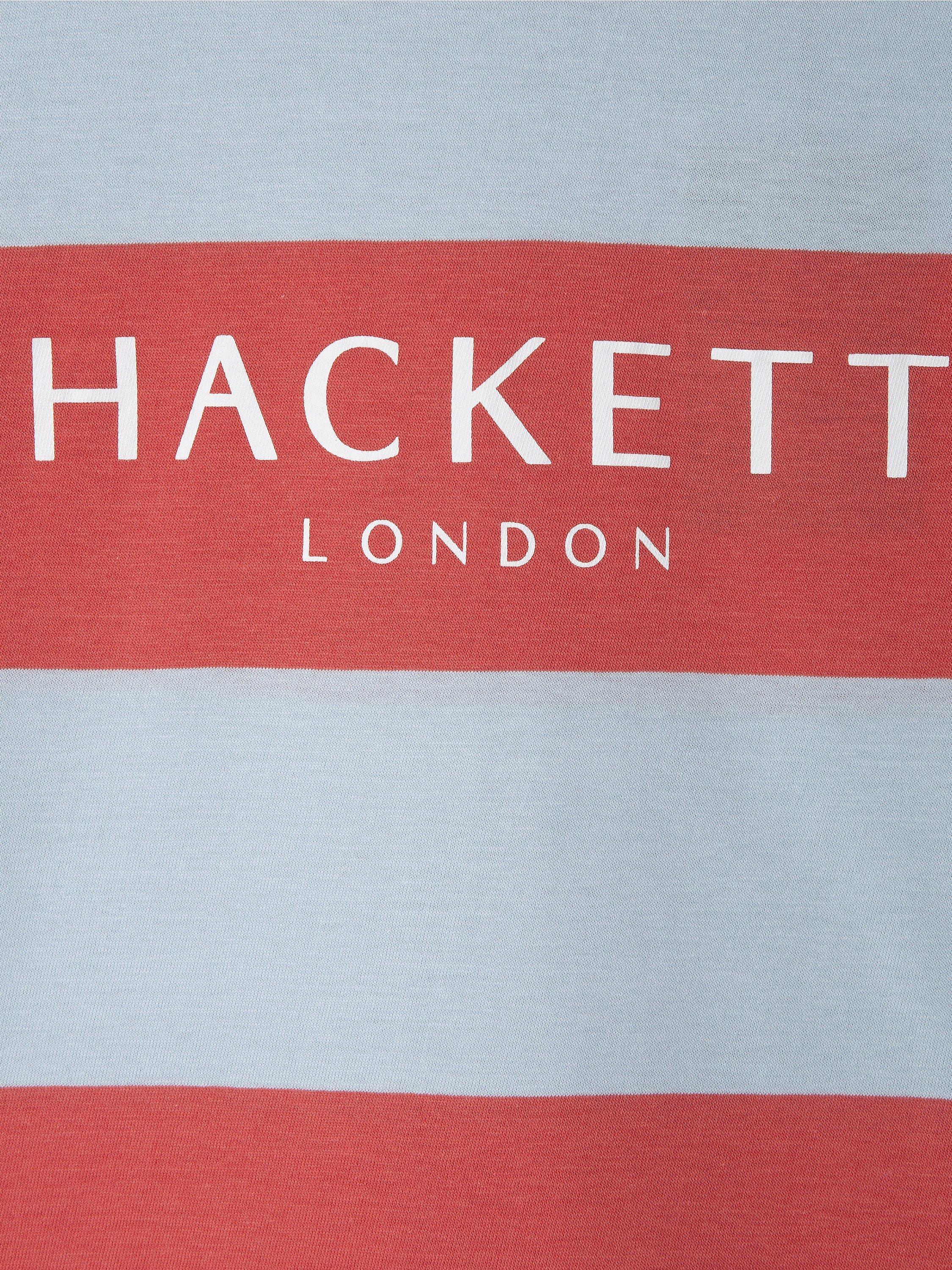 Product image 4 of 4, which shows Hackett London Kids' Cotton Broad Stripe Slim Fit T-Shirt, Coral Pink, 15 years