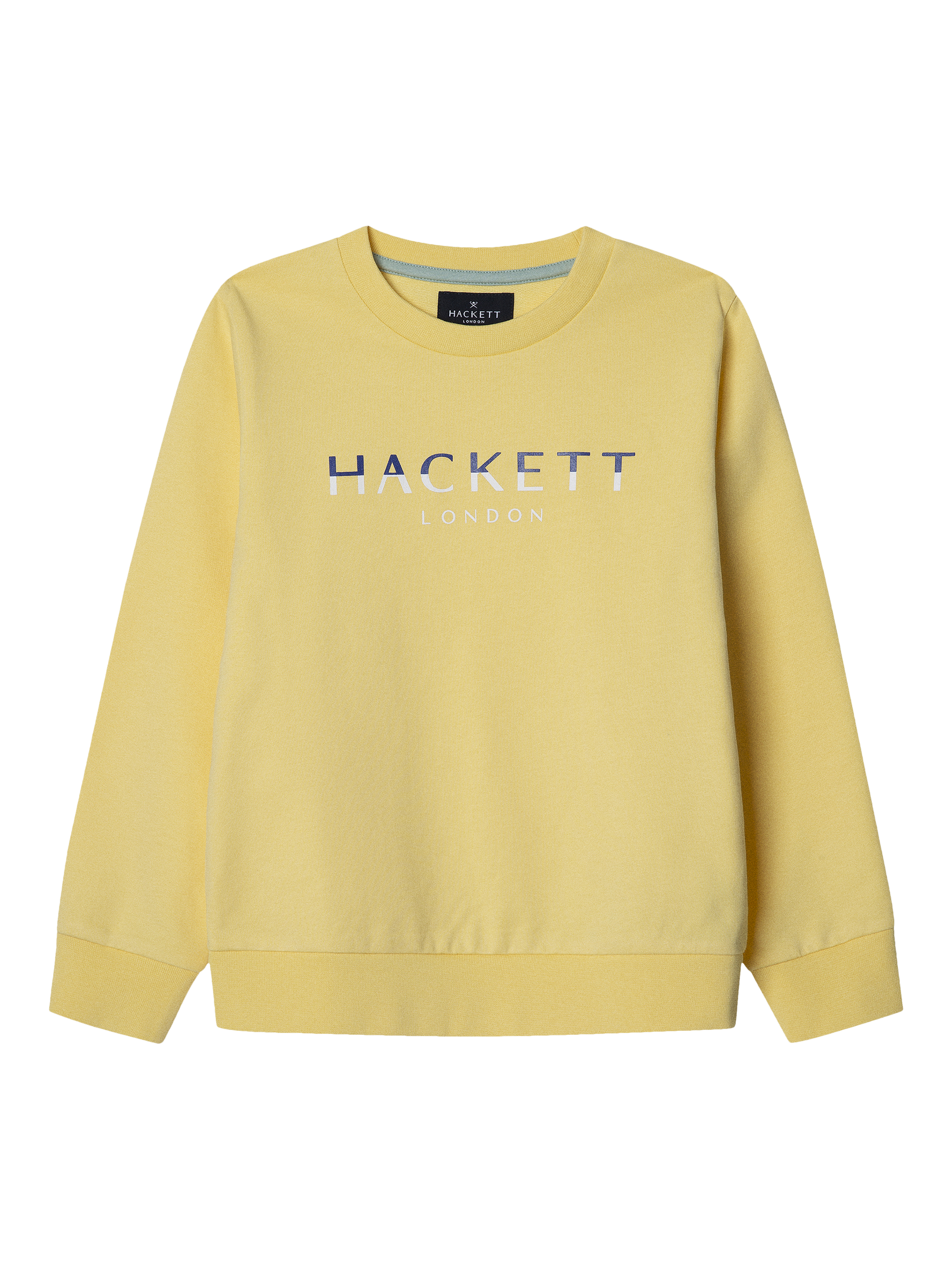 Product image 1 of 4, which shows Hackett London Kids' Cotton Logo Sweatshirt, Soft Yellow, 15 years