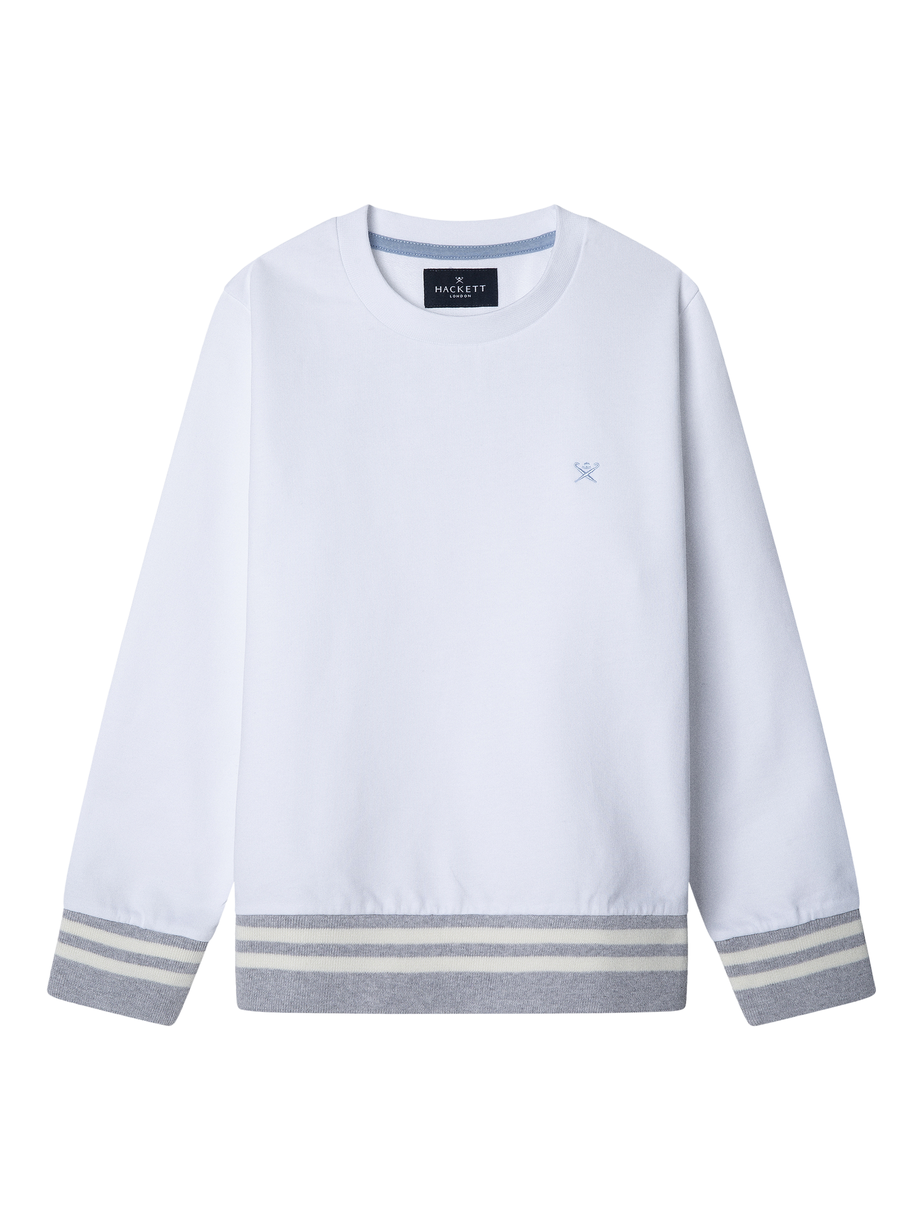 Product image 1 of 4, which shows Hackett London Kids' Cotton Logo Sweatshirt, Optic White, 15 years