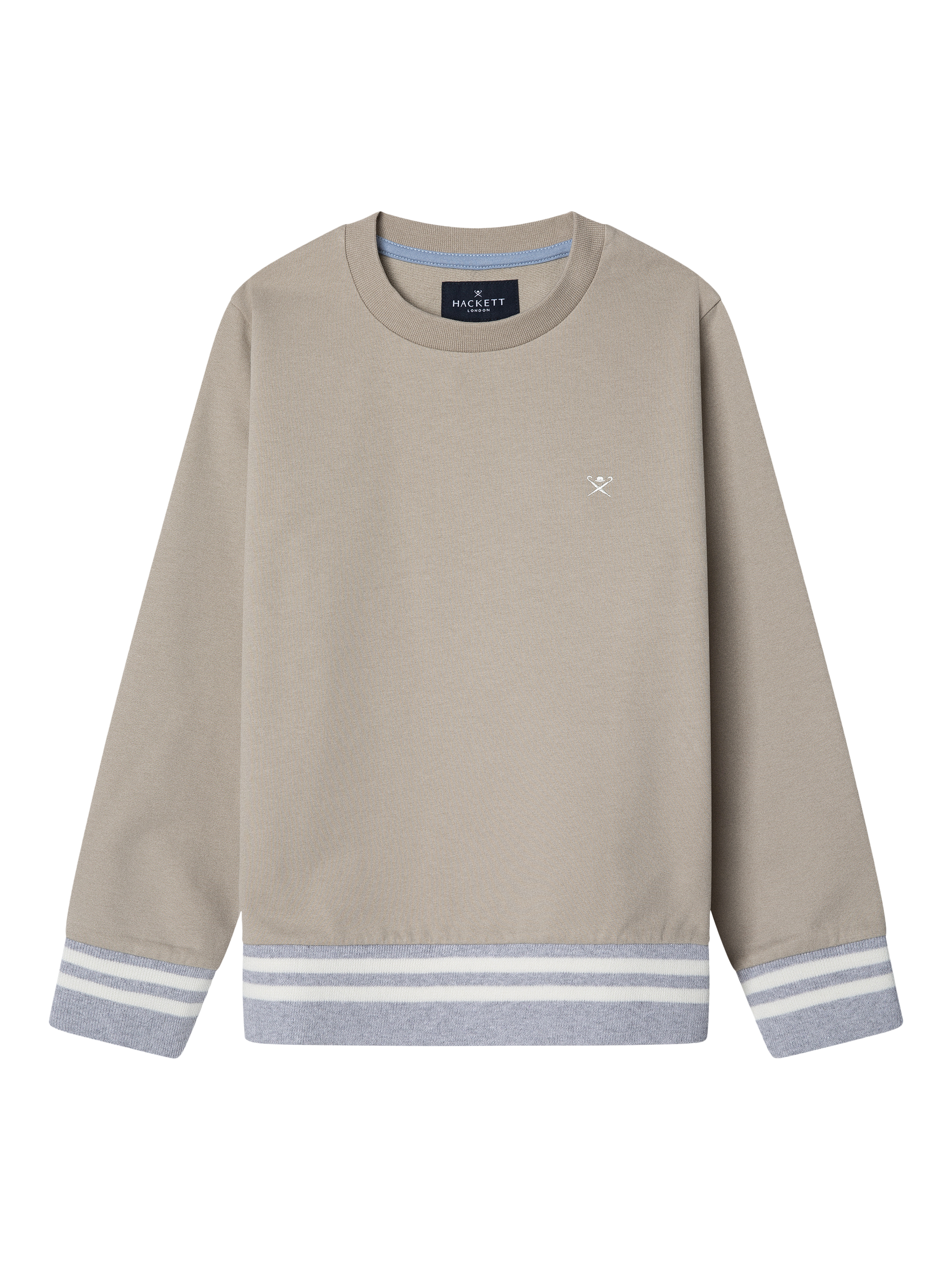 Product image 1 of 4, which shows Hackett London Kids' Sailing Squad Crew-Neck Sweatshirt, Pebble Beige, 15 years