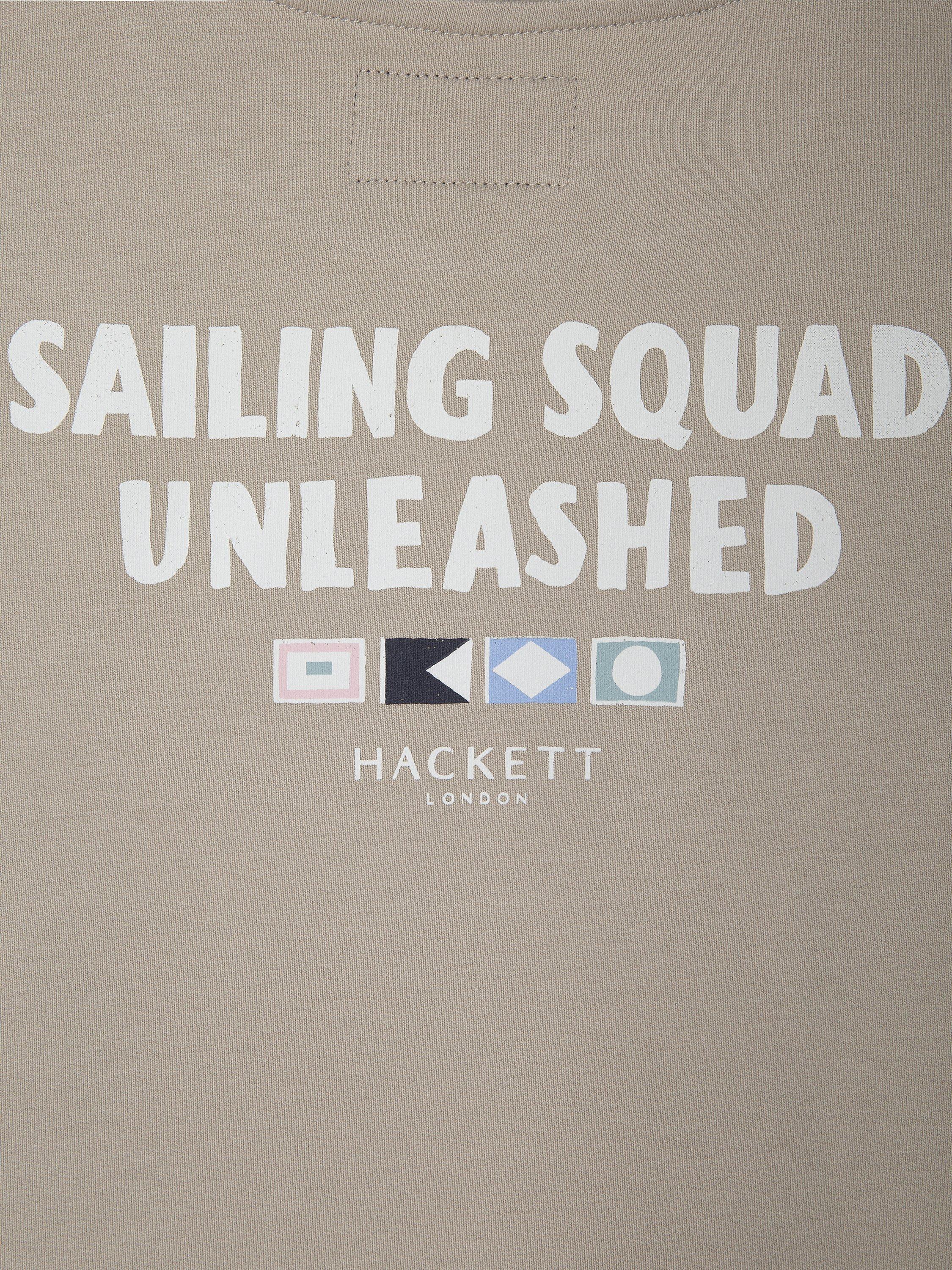 Product image 4 of 4, which shows Hackett London Kids' Sailing Squad Crew-Neck Sweatshirt, Pebble Beige, 15 years