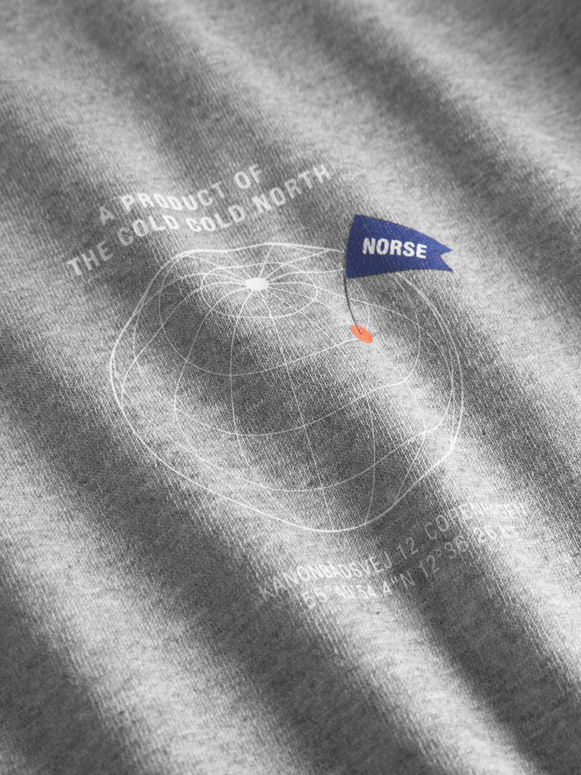 Product image 3 of 3, which shows Norse Projects Holger Cotton Regular Fit Short Sleeve T-Shirt, Grey Melange, S