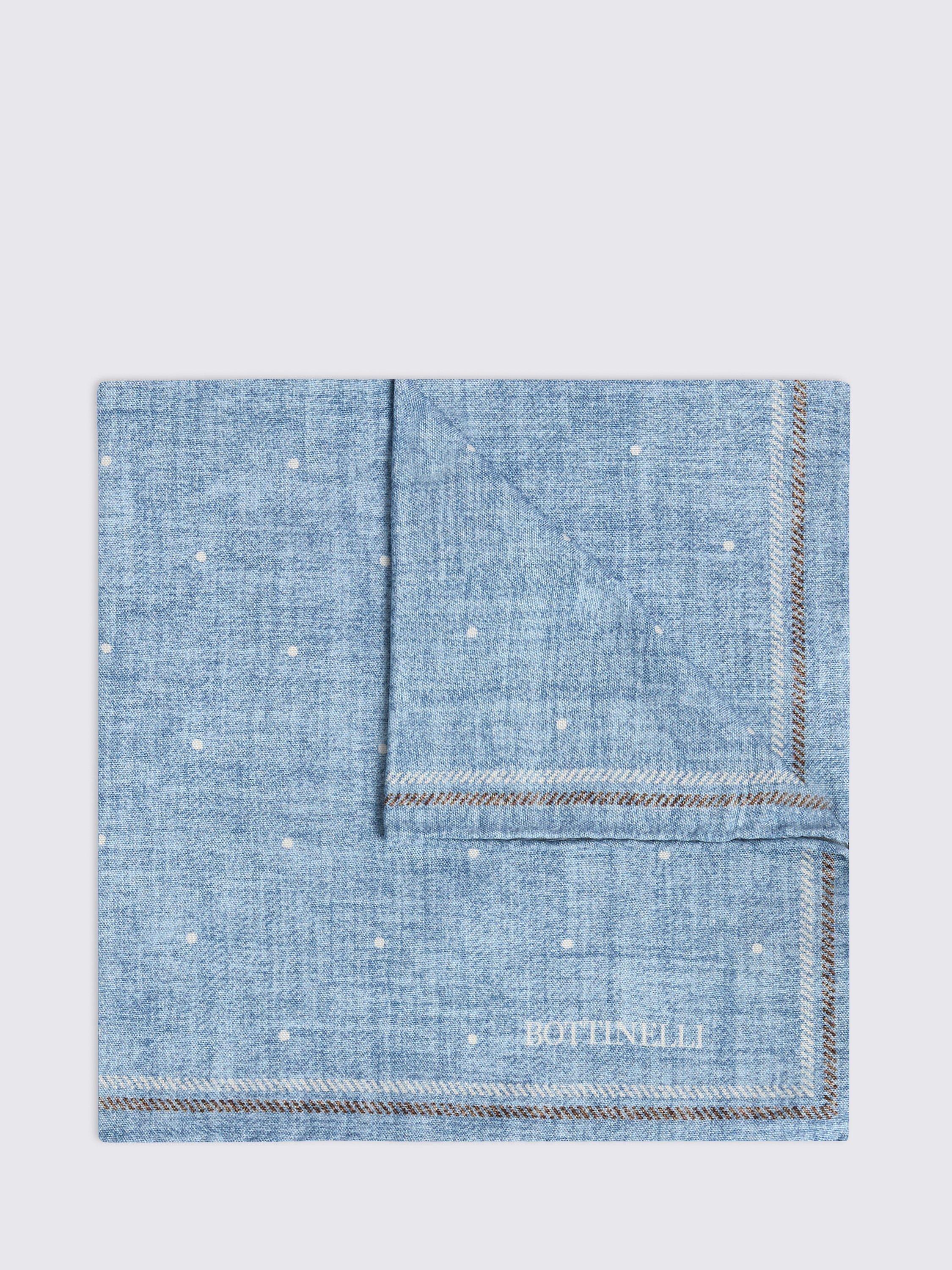 Product image 1 of 3, which shows Moss X Bottinelli Silk Dot Pocket Square, Blue