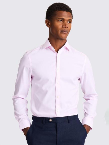 Moss Slim Fit Cotton Royal Oxford Non-Iron Shirt, Pink