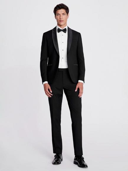 Moss Slim Fit Shawl Lapel Tuxedo Jacket, Black - view 2, Black