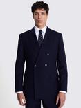 Moss Tailored Fit Performance Wool Blend Double-Breasted Suit Jacket, Blue