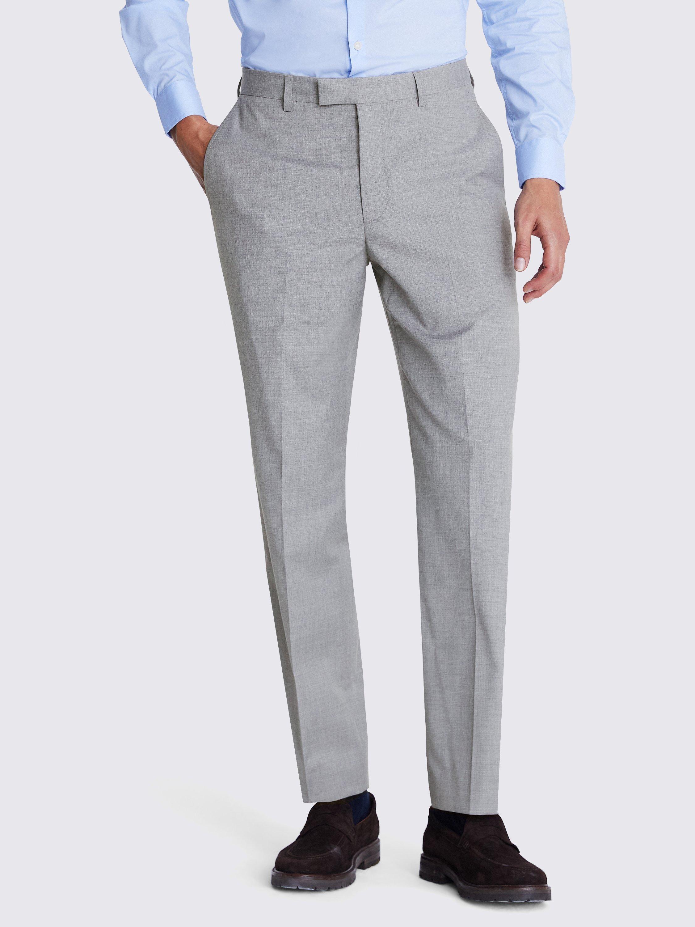 Product image 1 of 3, which shows Moss Regular Fit Stretch Cloth Suit Trousers, Mid Grey, 30S
