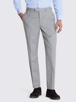 Moss Regular Fit Stretch Suit Trousers, Light Grey