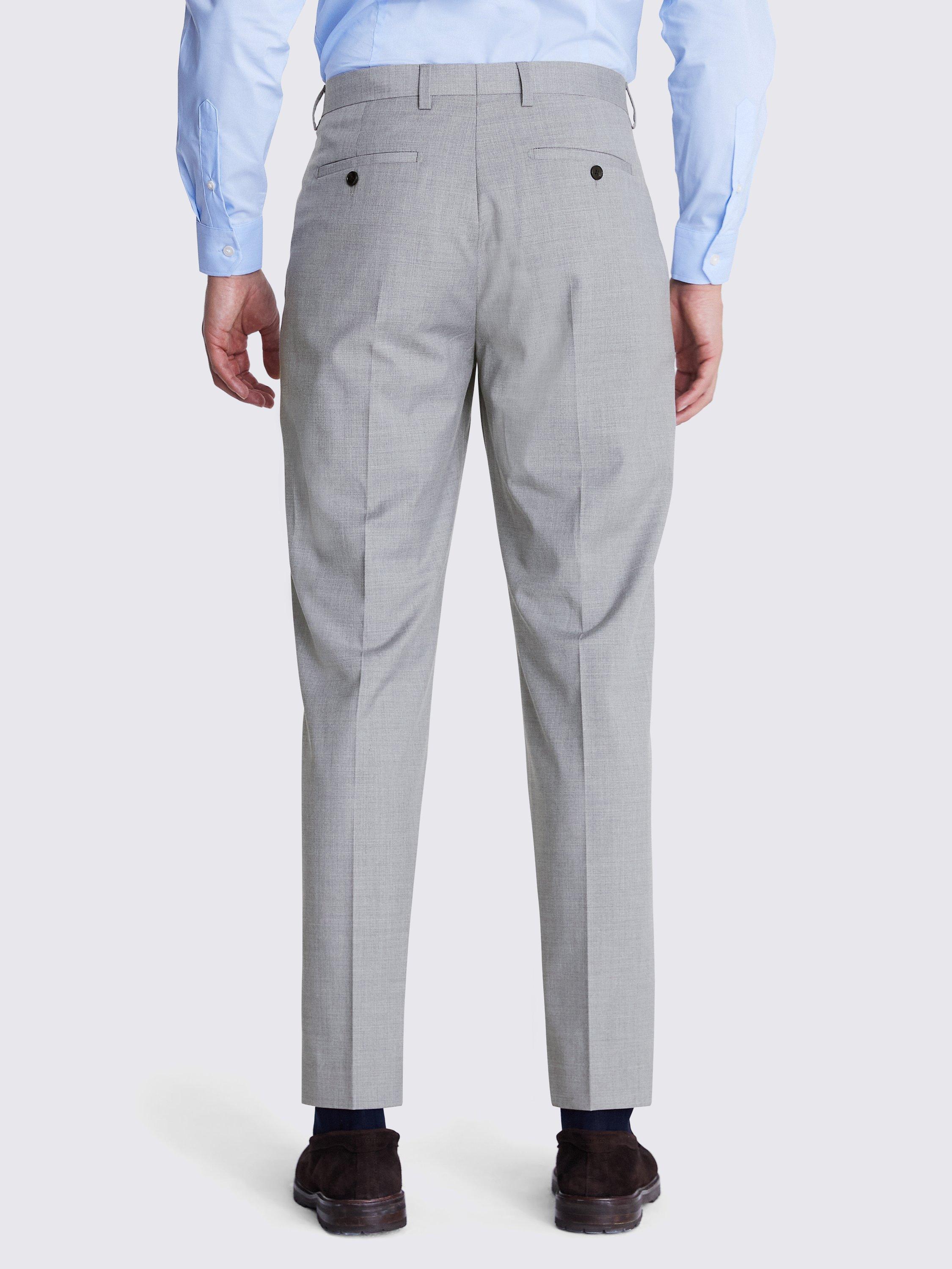 Product image 2 of 3, which shows Moss Regular Fit Stretch Cloth Suit Trousers, Mid Grey, 30S