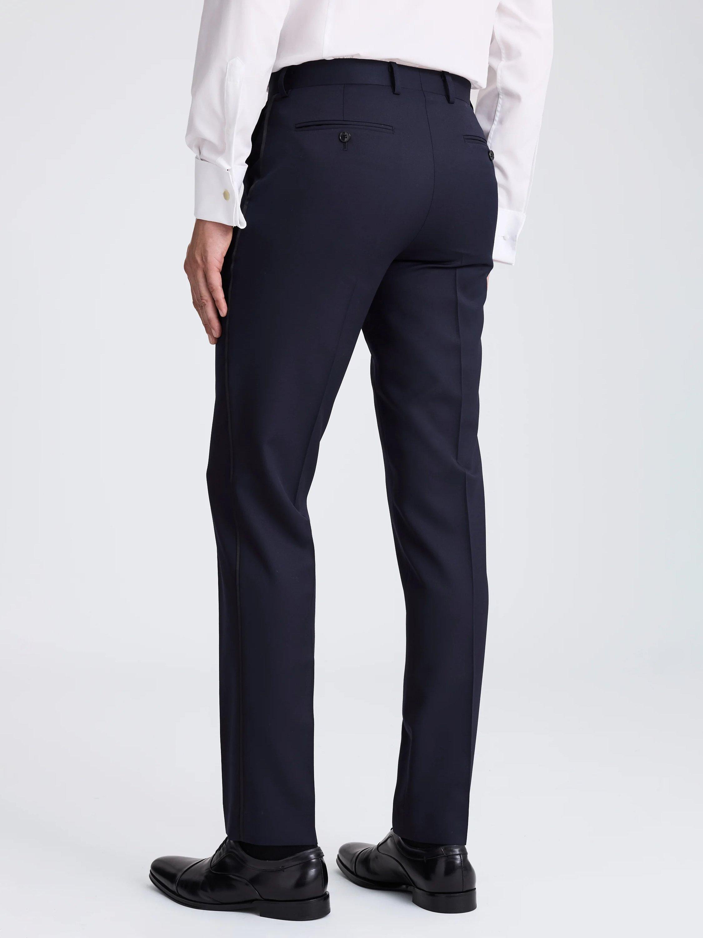 Product image 2 of 3, which shows Moss Tailored Fit Dress Trousers, Midnight, 34L