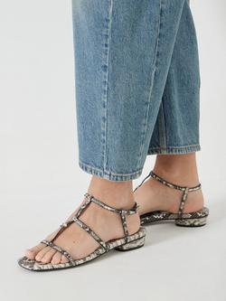 HUSH Strappy Low Heel Leather Sandals, Multi - view 2, Multi