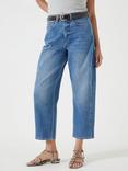 HUSH Cordelia Barrel Leg Jeans, Mid Blue
